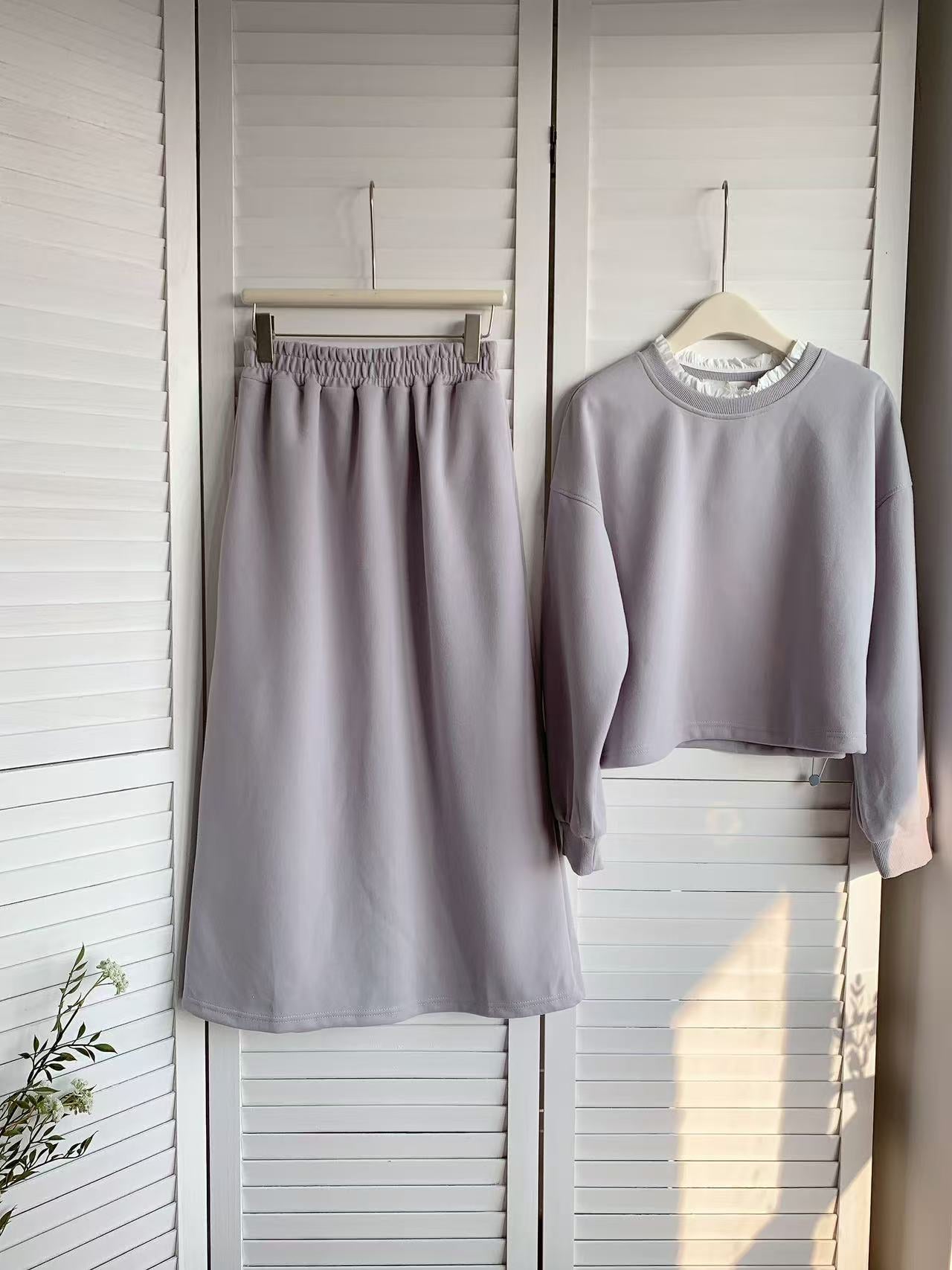 HELLO MILK TEE- 85846 衛衣套裝