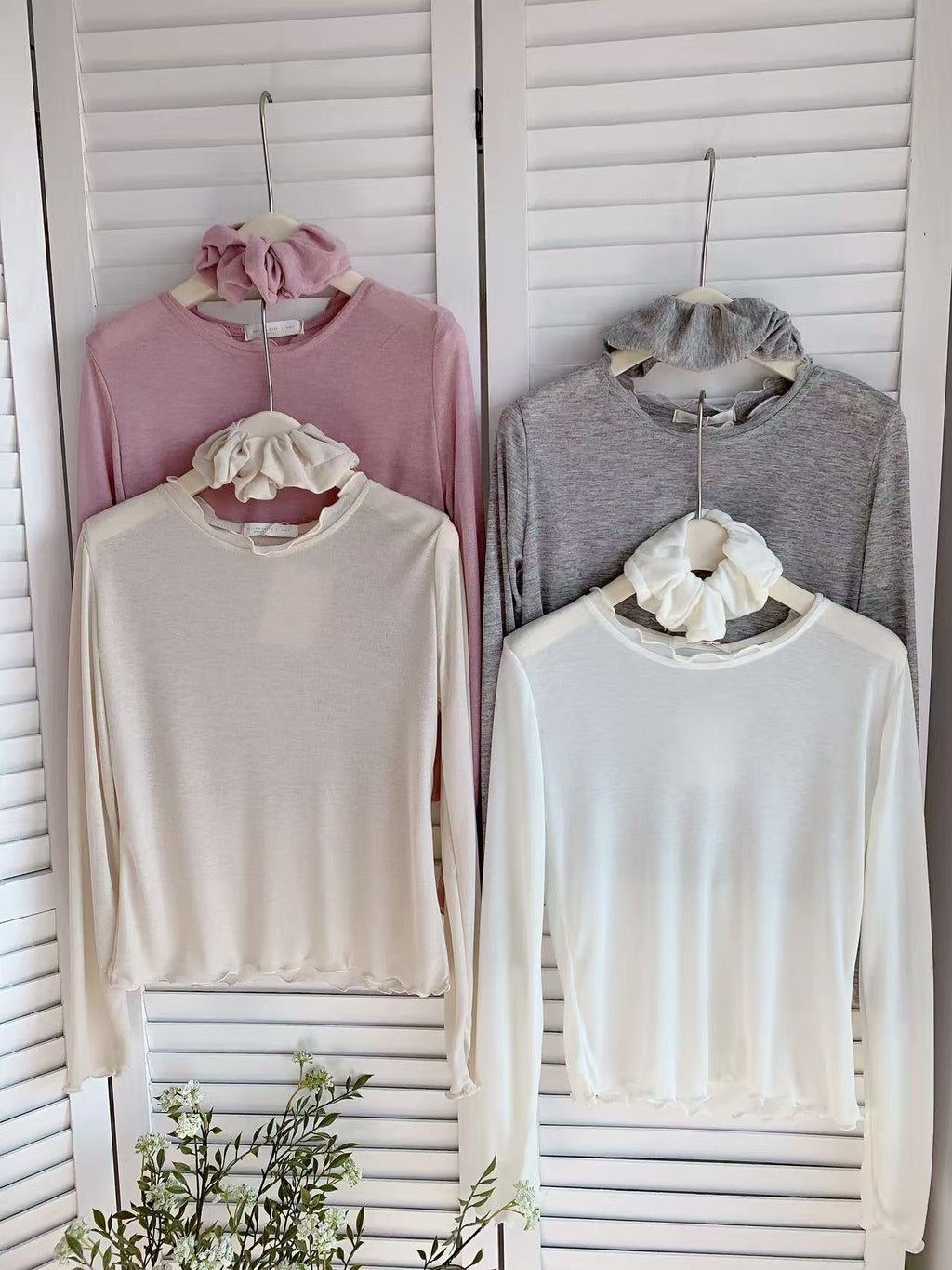 HELLO MILK TEE- 85962 卷邊上衣