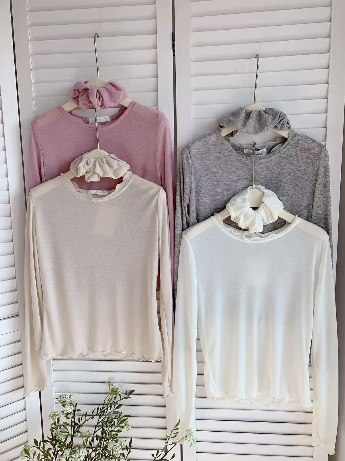 HELLO MILK TEE- 85962 卷邊上衣