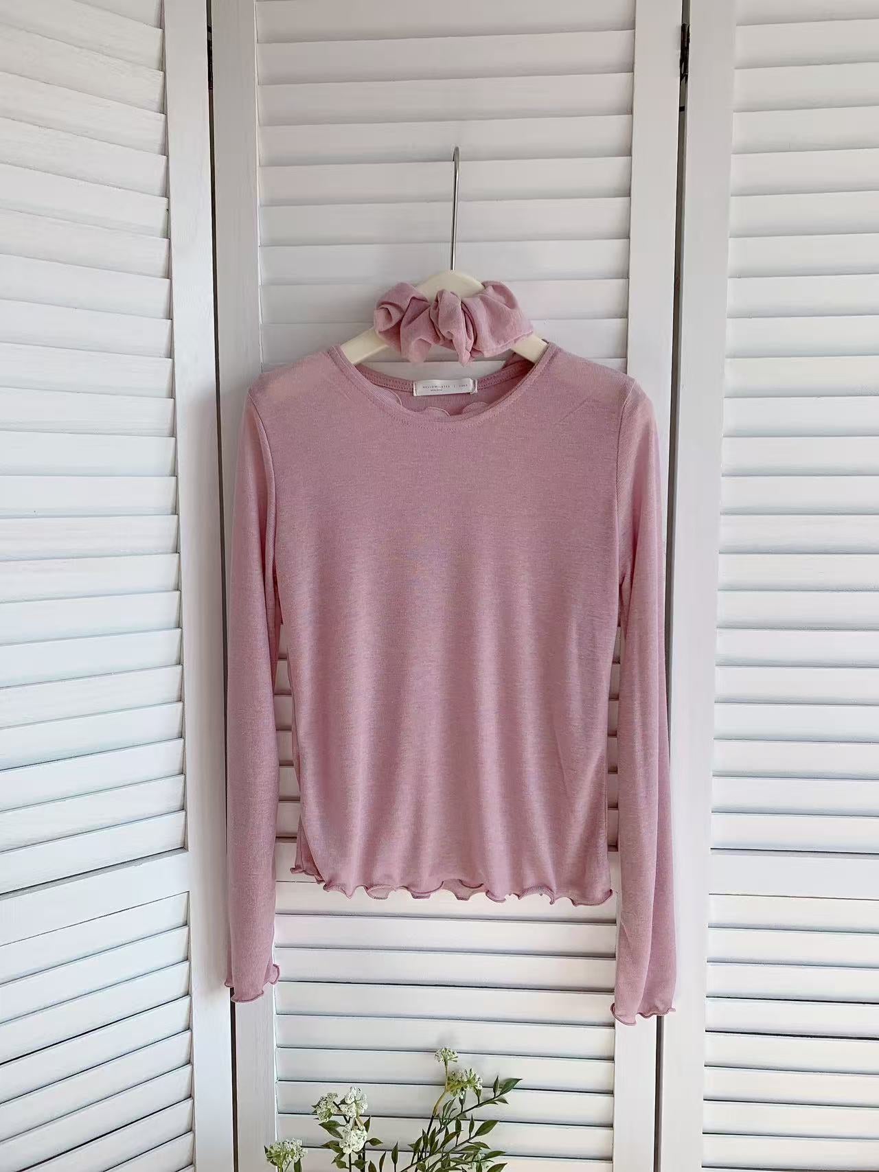 HELLO MILK TEE- 85962 卷邊上衣