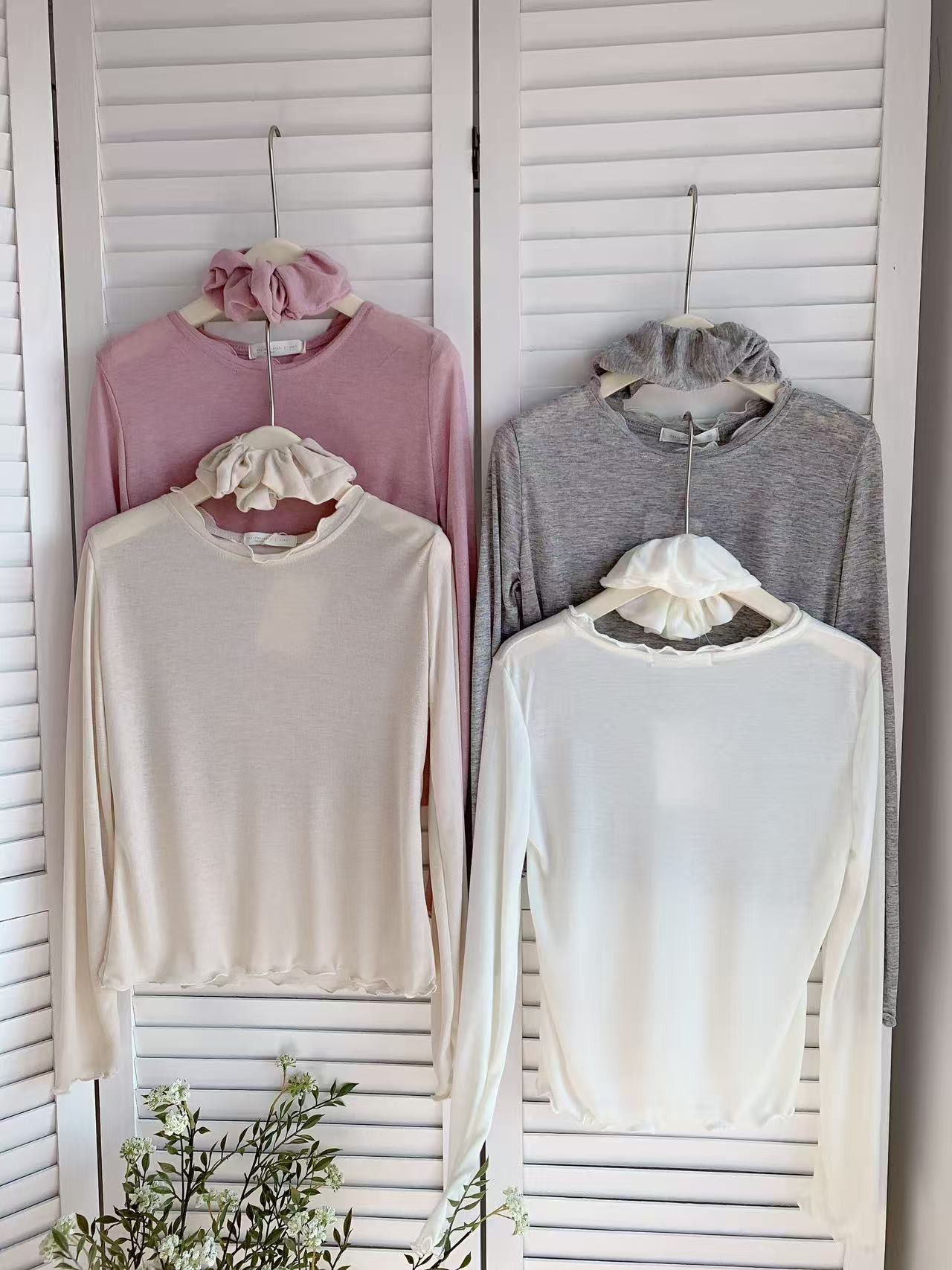 HELLO MILK TEE- 85962 卷邊上衣