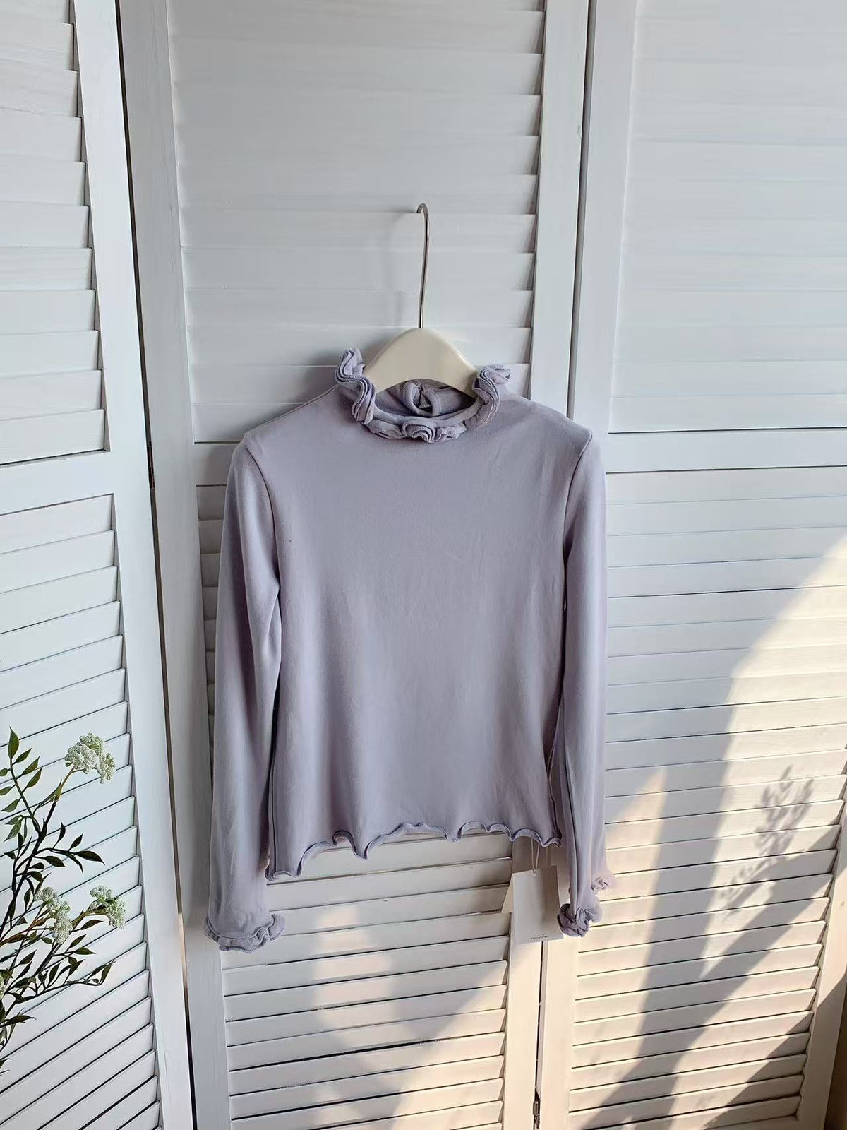 HELLO MILK TEE- 85945 套頭後珍珠扣打底衫