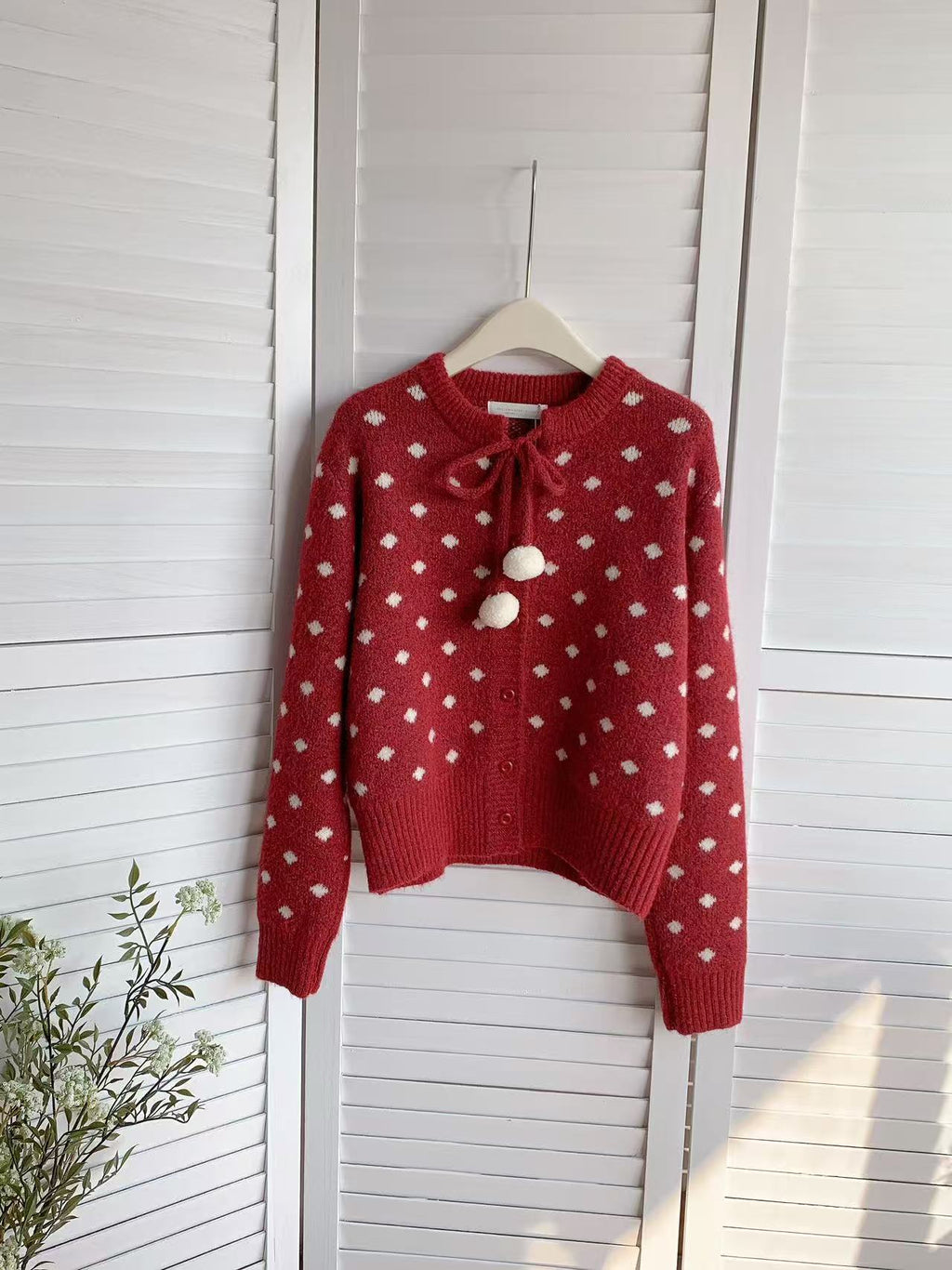 HELLO MILK TEE- 85897 波點開衫