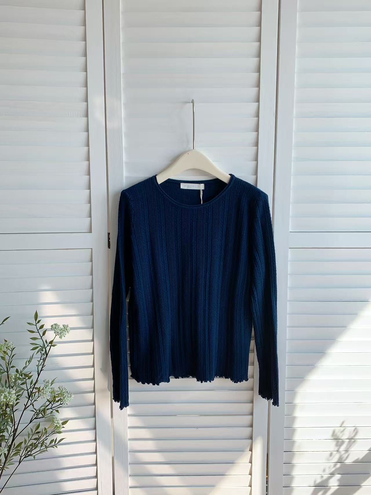 HELLO MILK TEE- 85964 圓領坑條衫