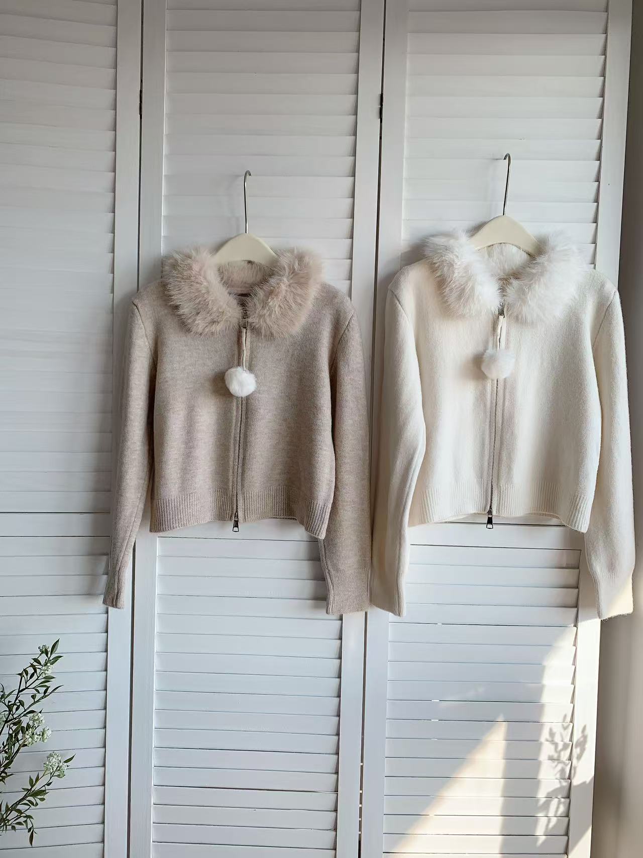 HELLO MILK TEE- 85872 毛領上衣