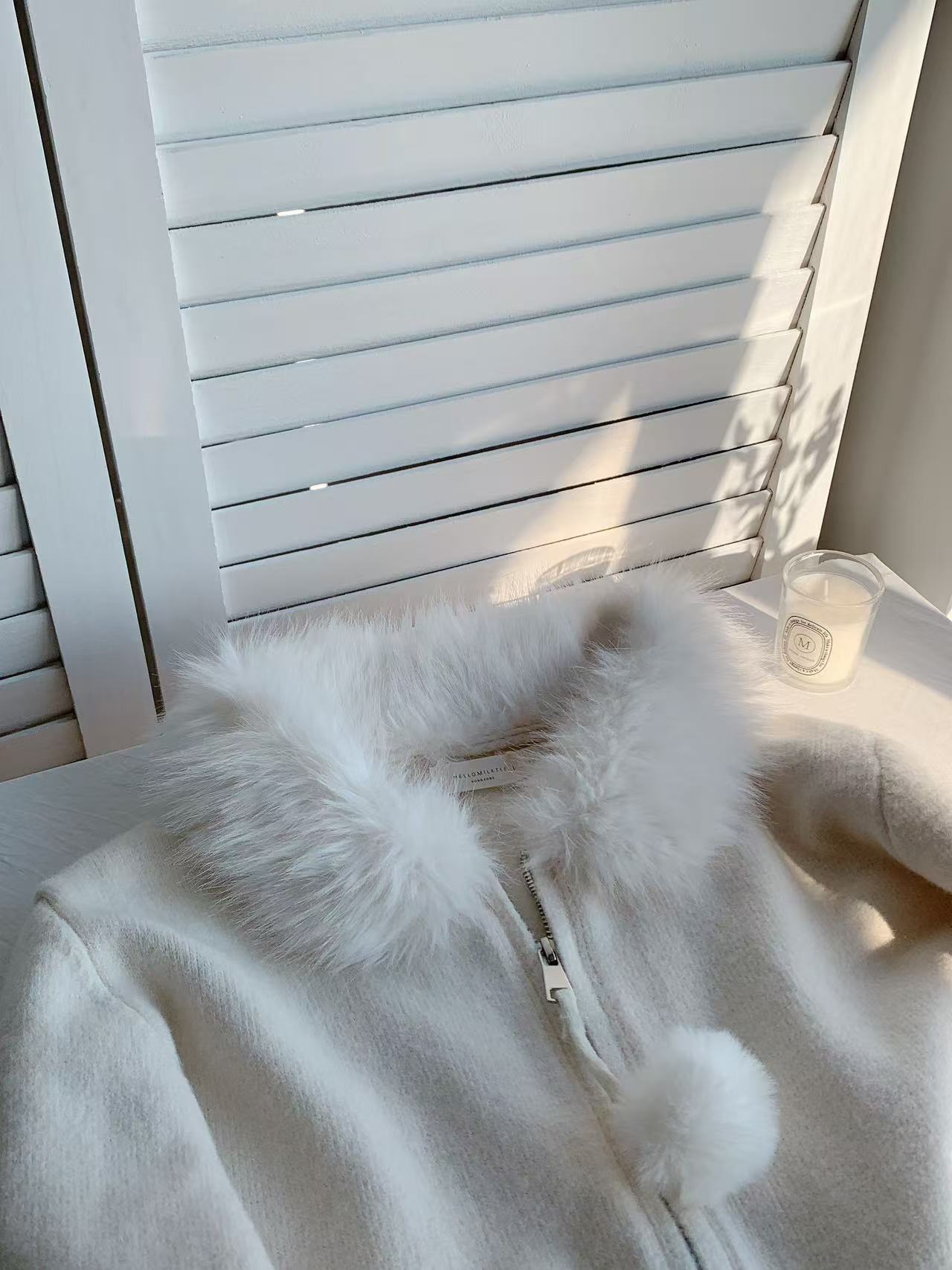 HELLO MILK TEE- 85872 毛領上衣