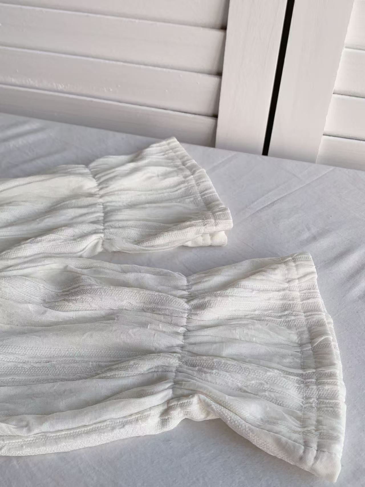 HELLO MILK TEE- 85931 壓皺上衣