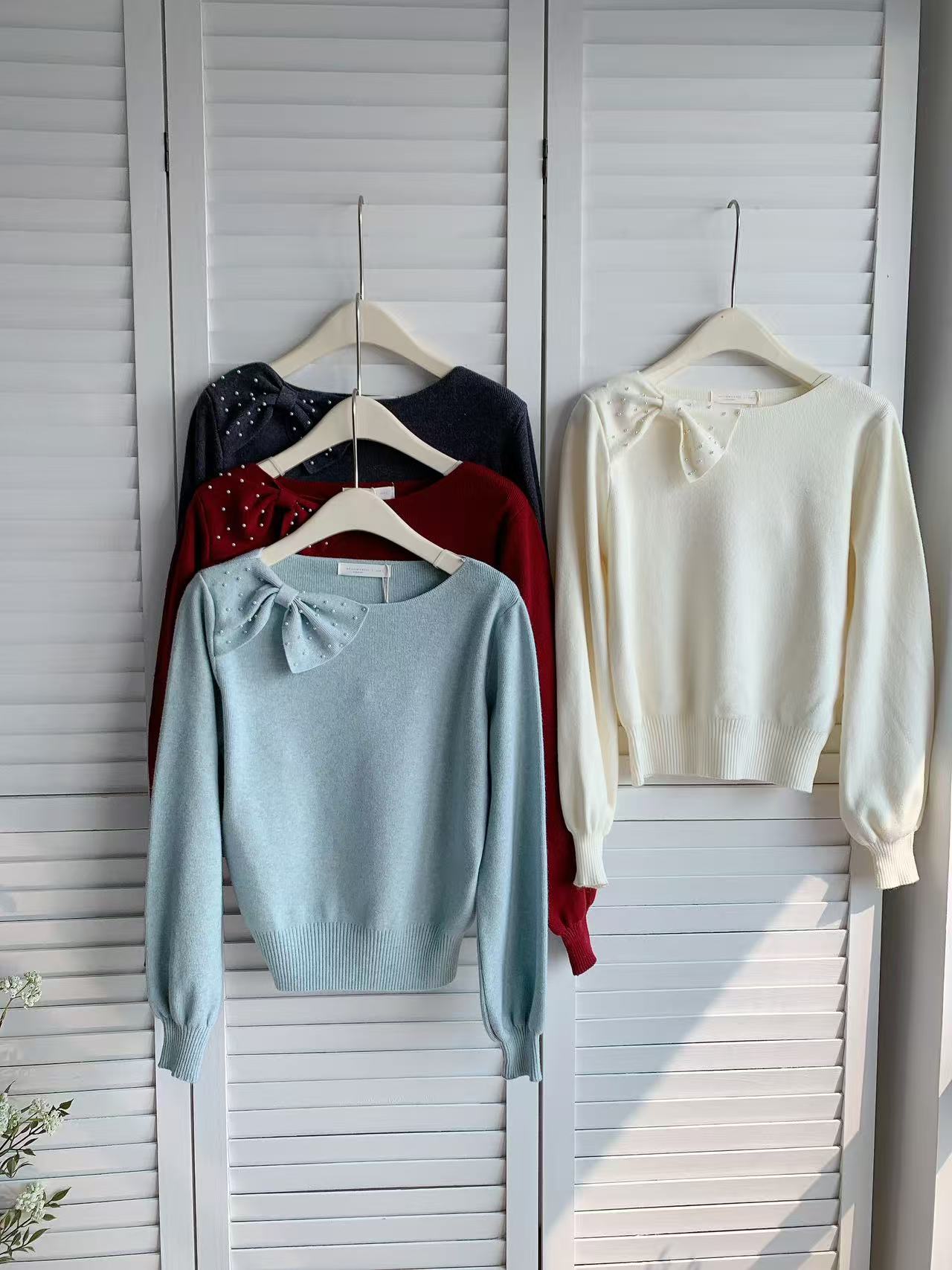 HELLO MILK TEE- 85997 蝴蝶結上衣