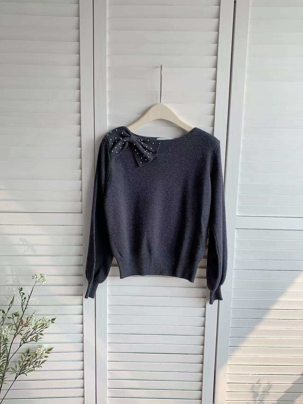 HELLO MILK TEE- 85997 蝴蝶結上衣