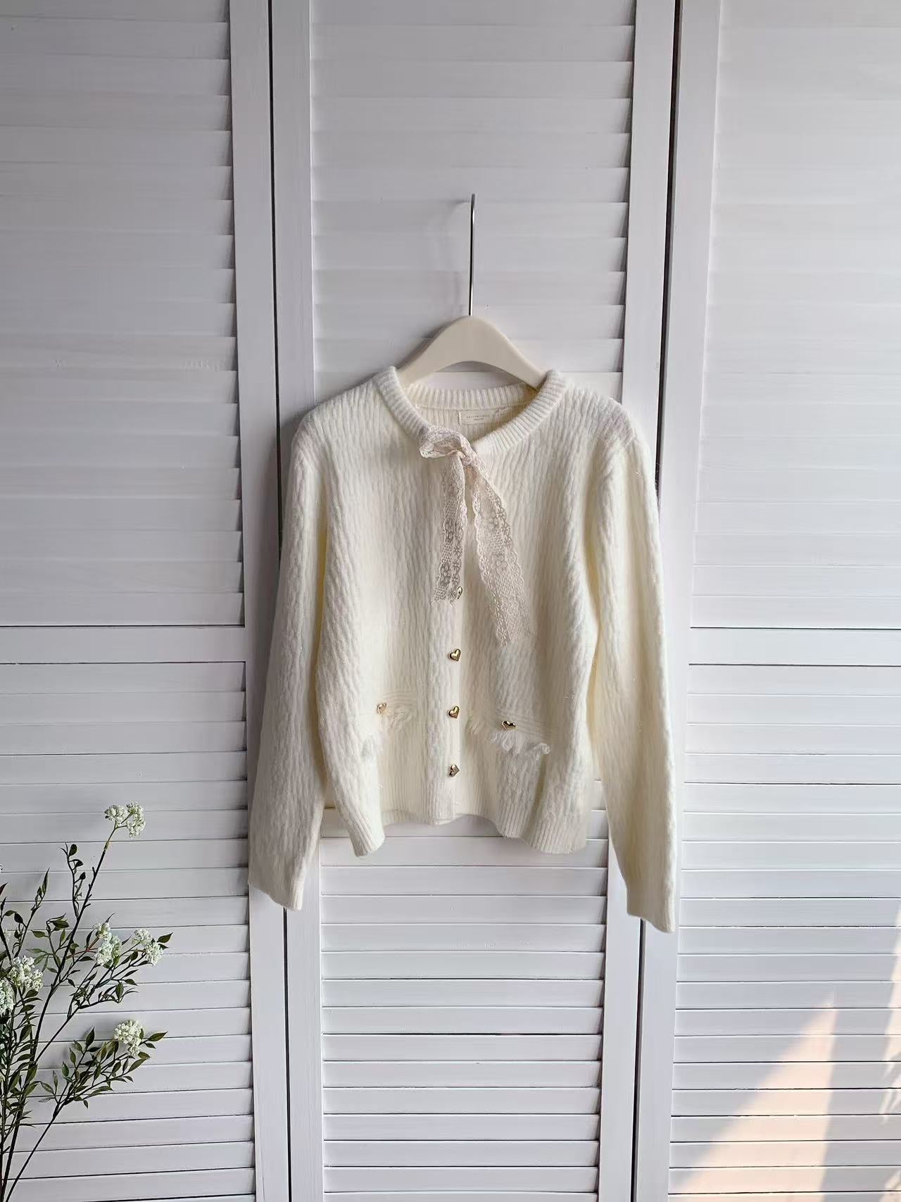 HELLO MILK TEE- 85965 圓領系帶衫