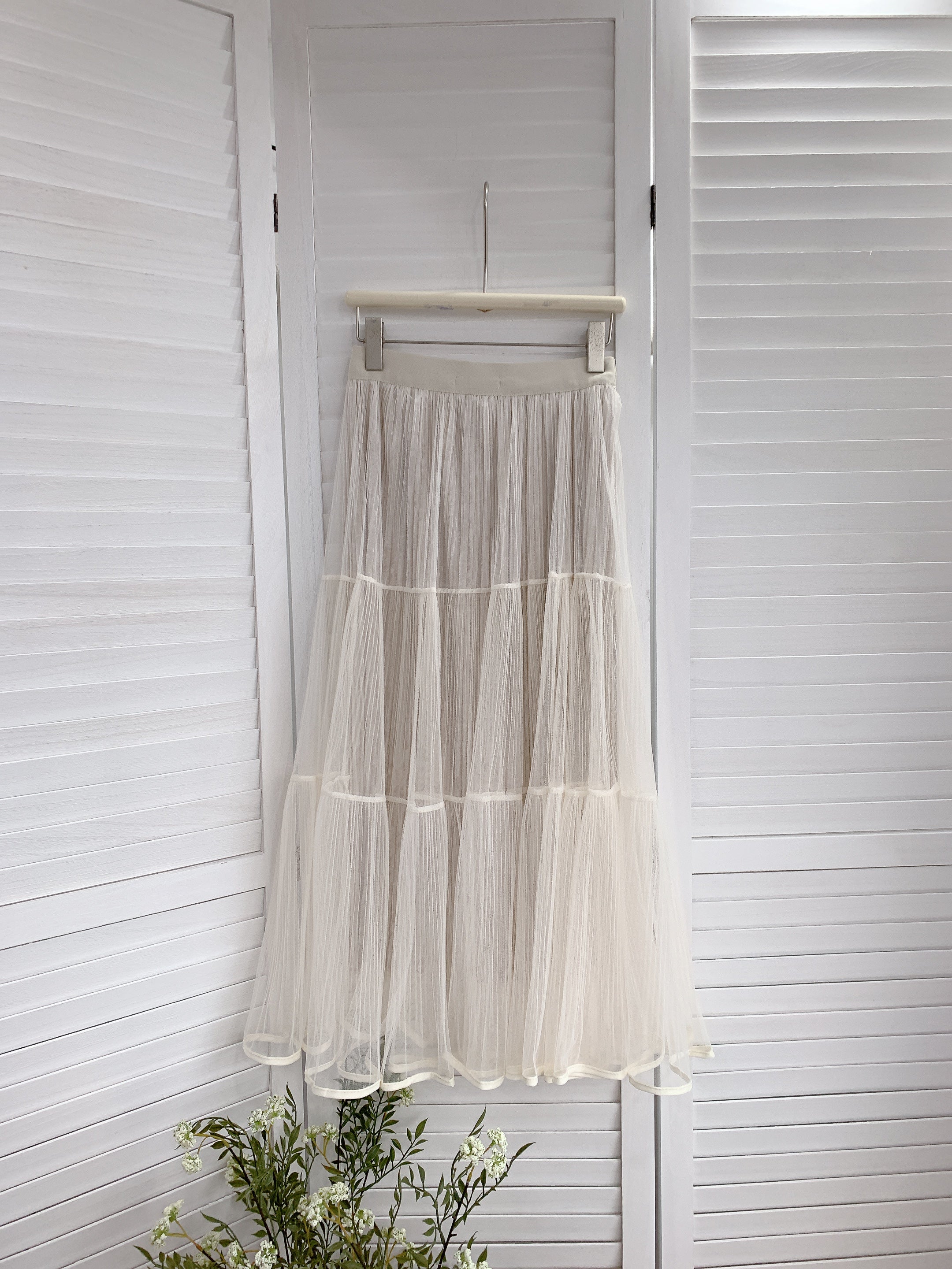 HELLO MILK TEE- 85672 壓褶半裙