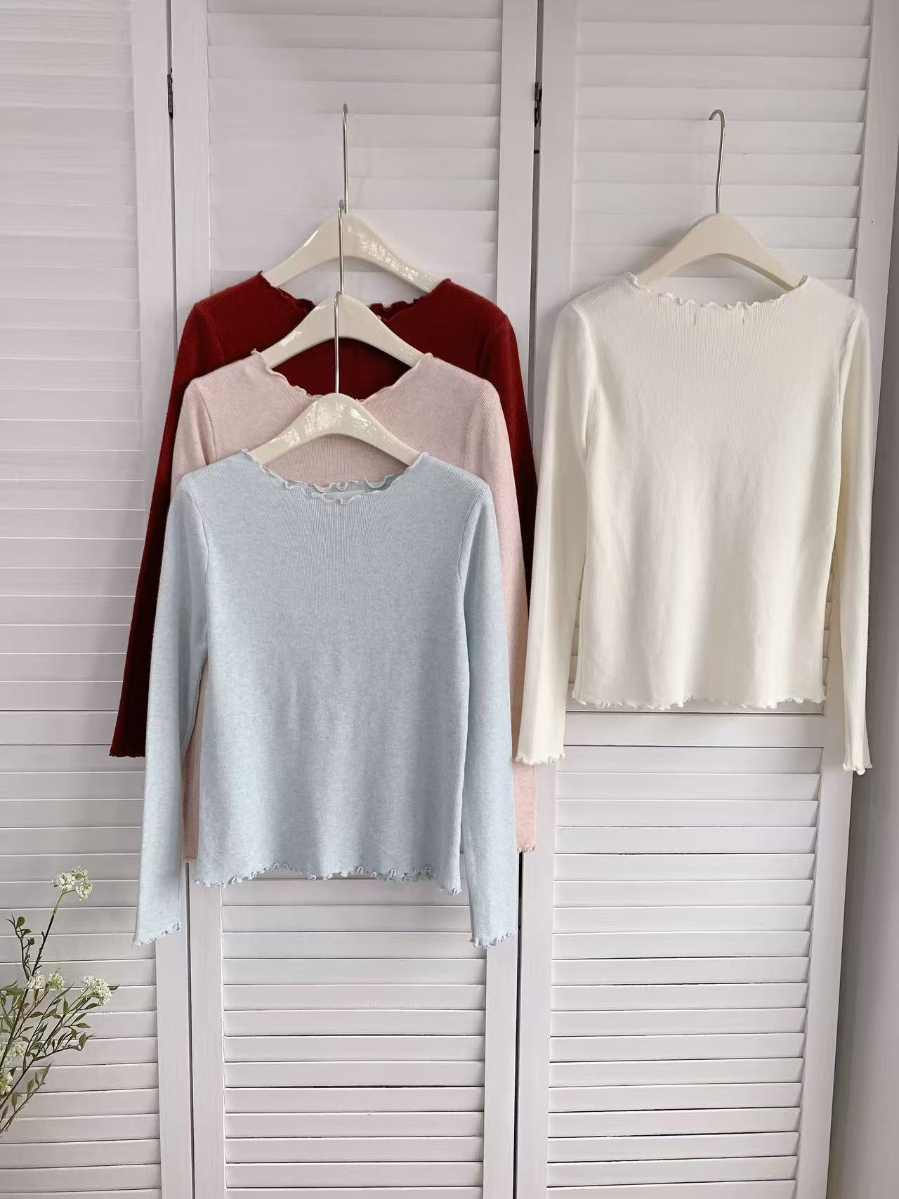 HELLO MILK TEE- 85985 木耳邊上衣