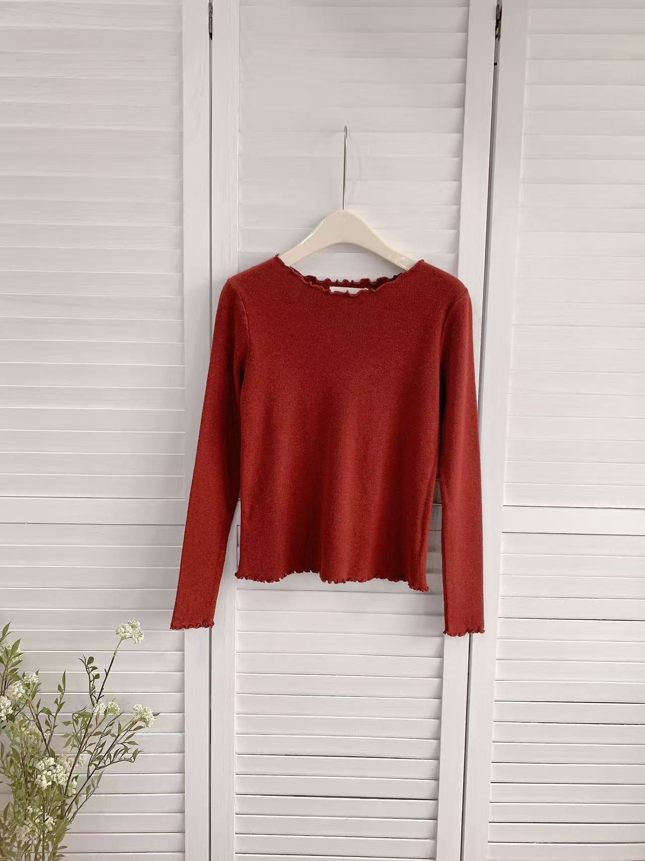 HELLO MILK TEE- 85985 木耳邊上衣