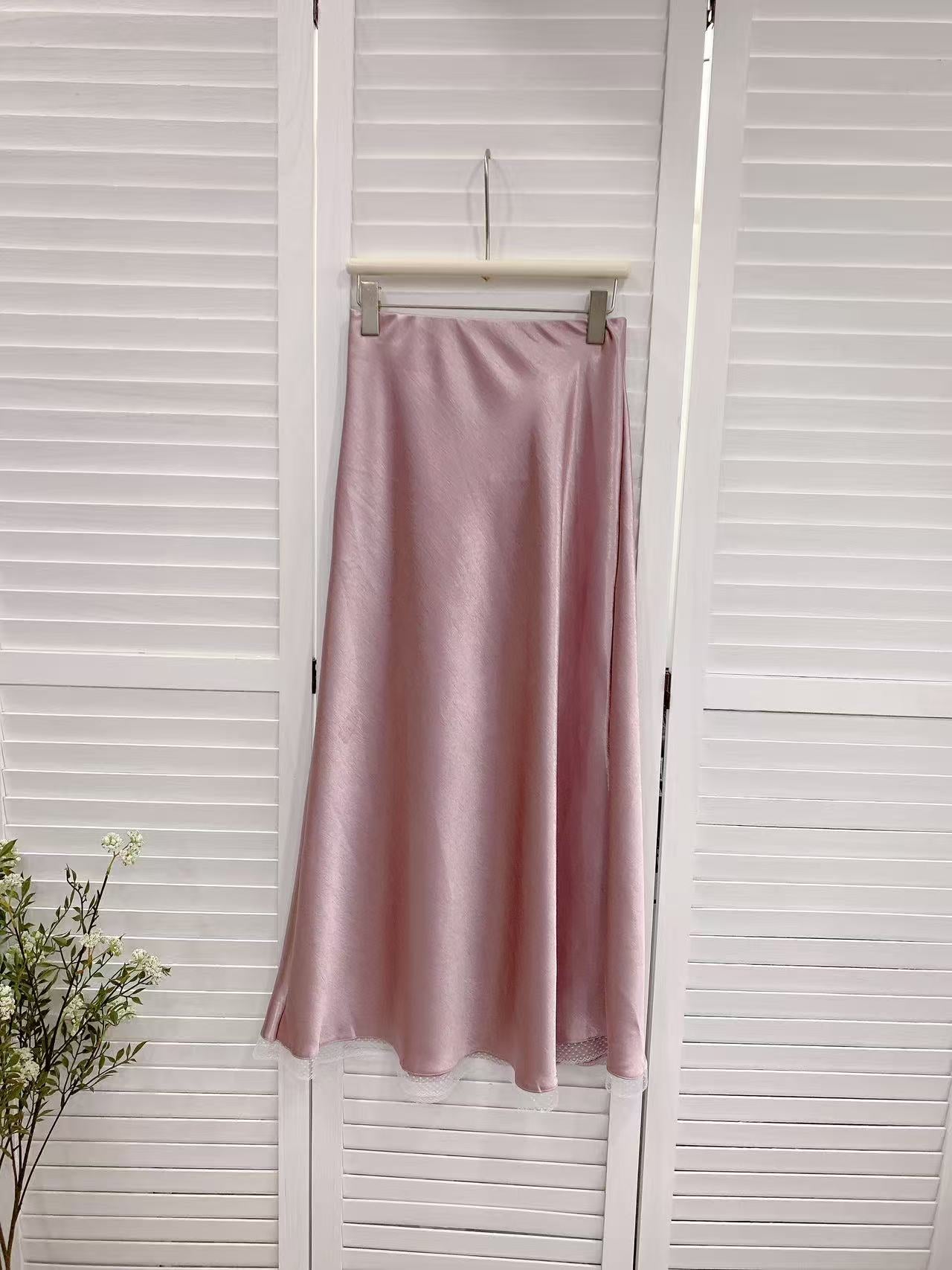 HELLO MILK TEE- 86008 緞面半裙