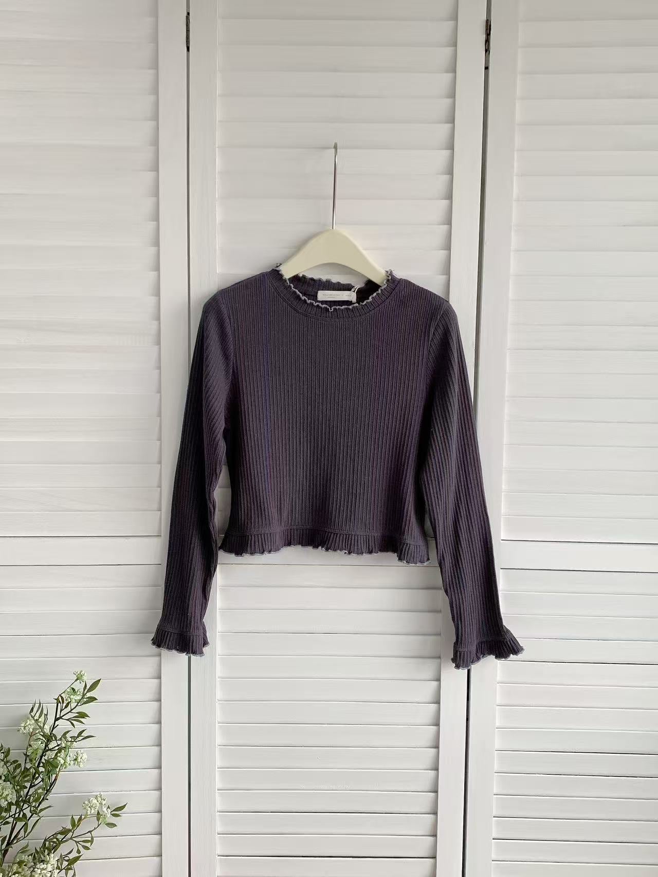 HELLO MILK TEE- 86001 木耳邊上衣