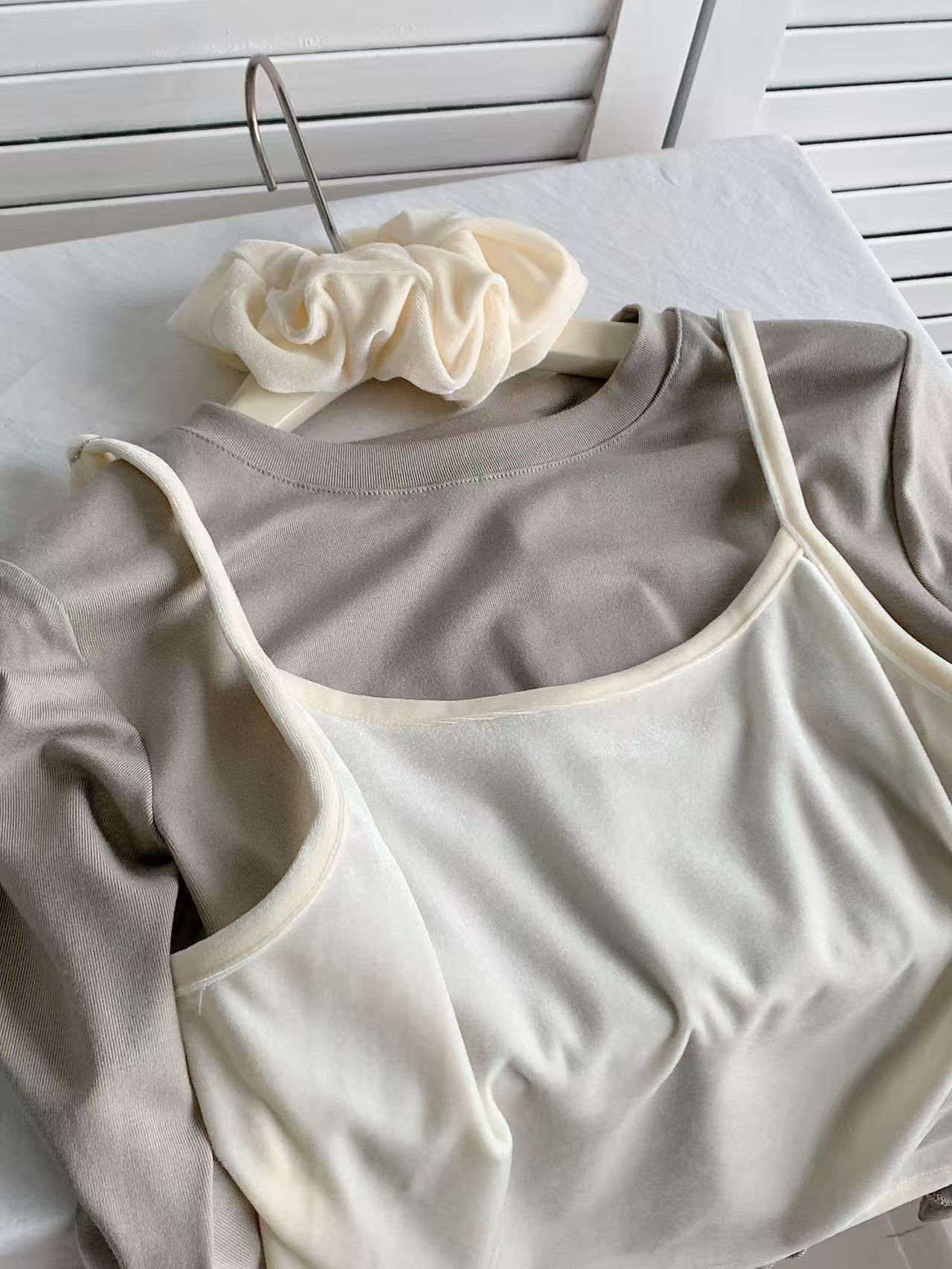 HELLO MILK TEE- 85926 韓系套裝