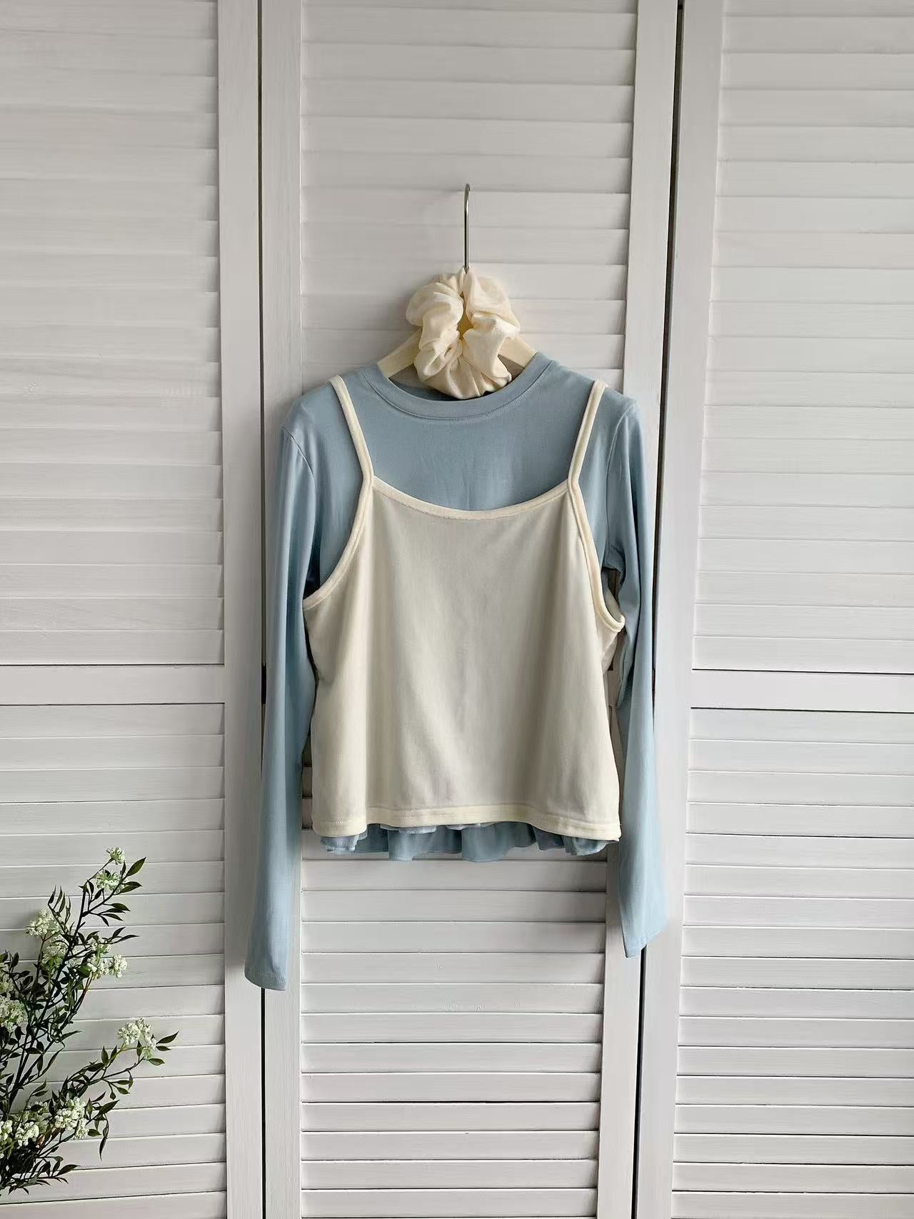 HELLO MILK TEE- 85926 韓系套裝