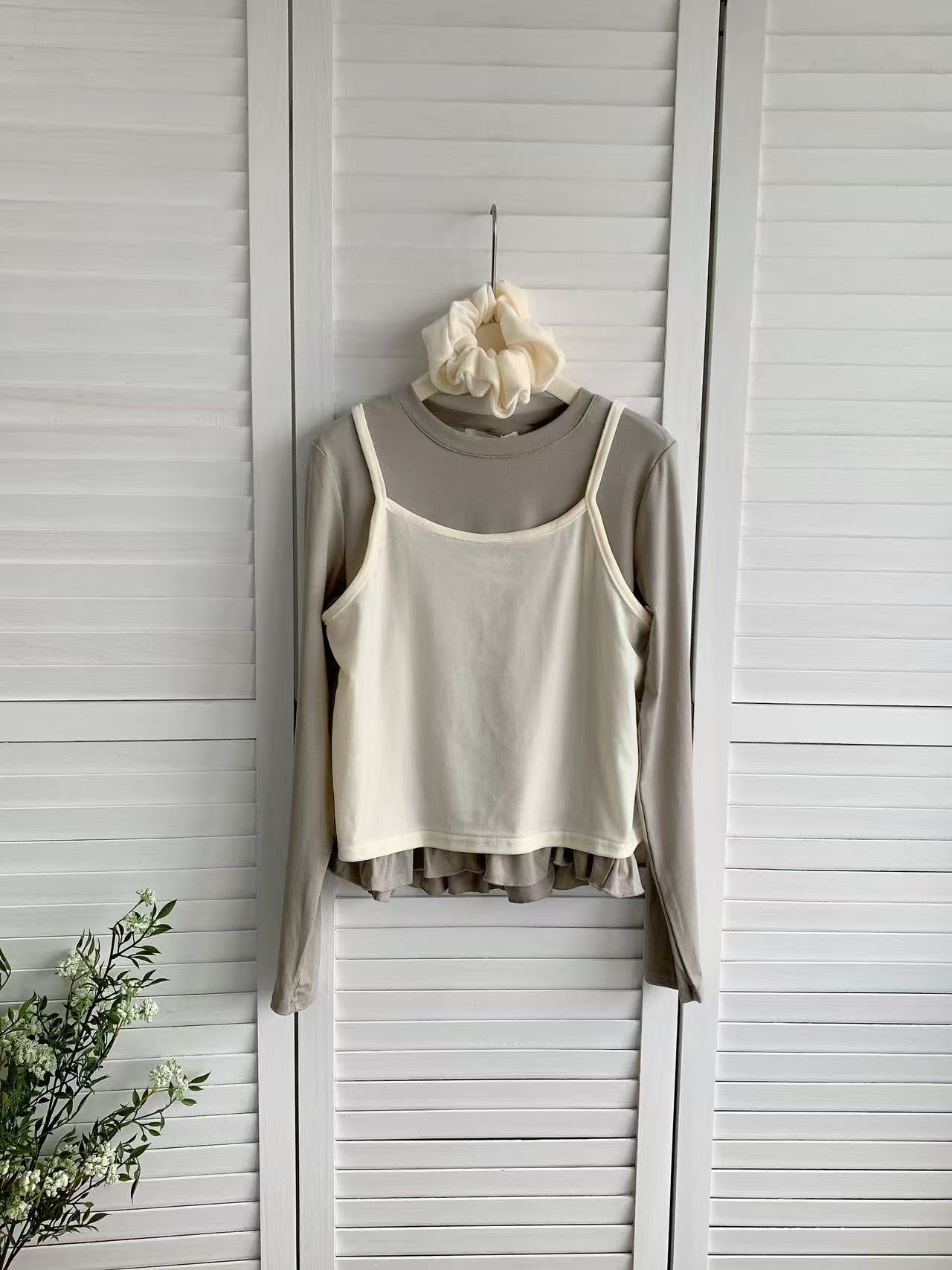 HELLO MILK TEE- 85926 韓系套裝