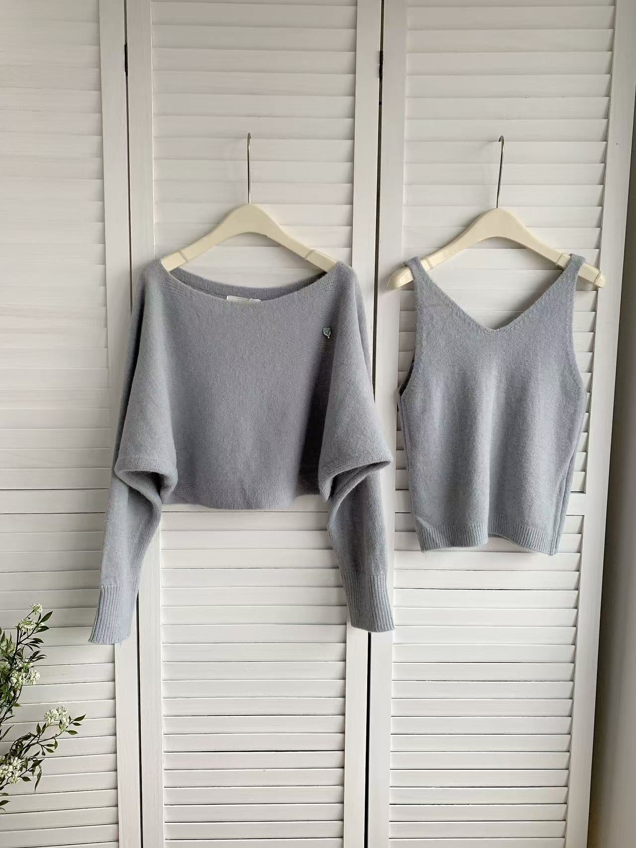 HELLO MILK TEE- 86007 簡約兩件套