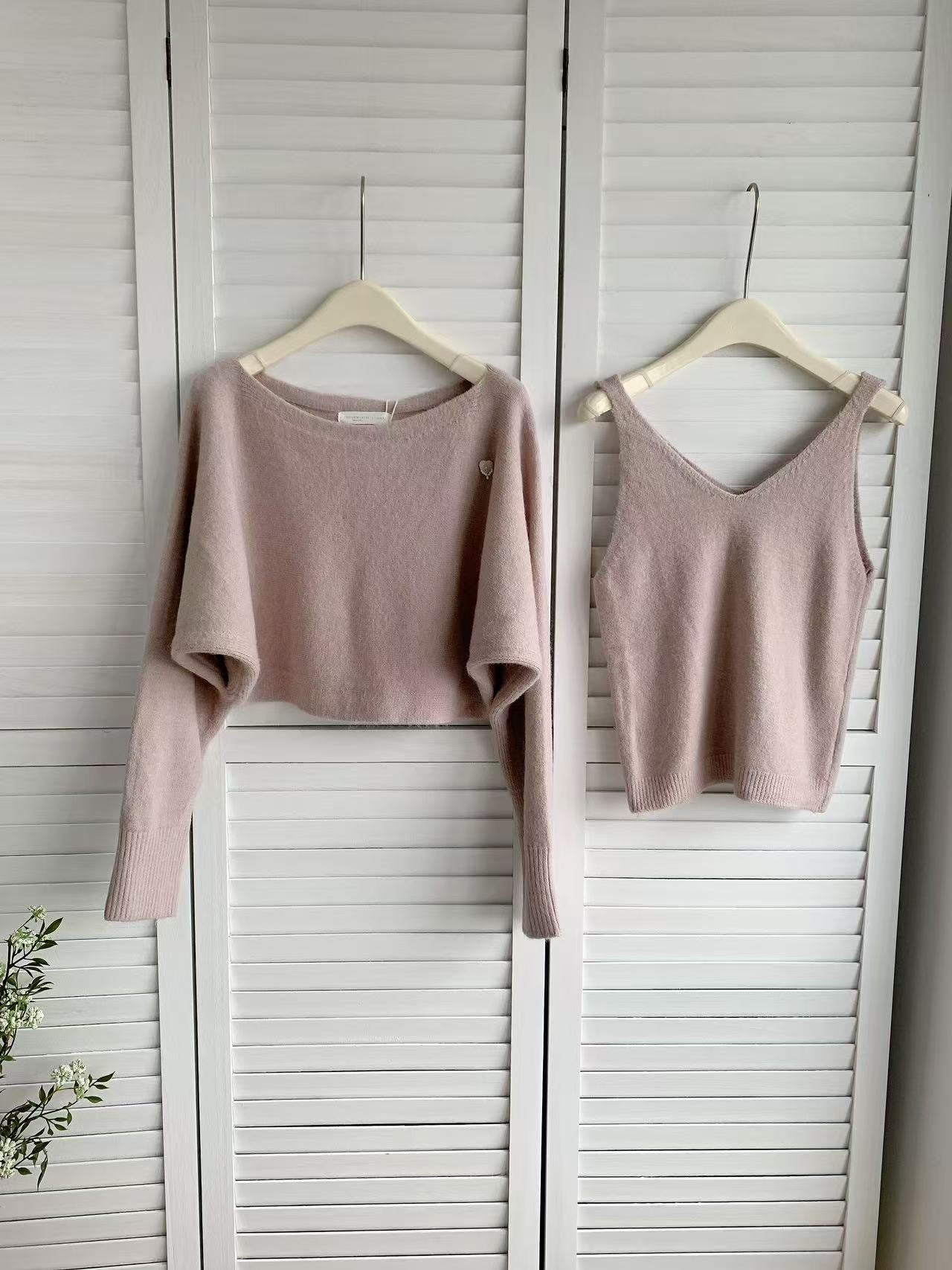 HELLO MILK TEE- 86007 簡約兩件套