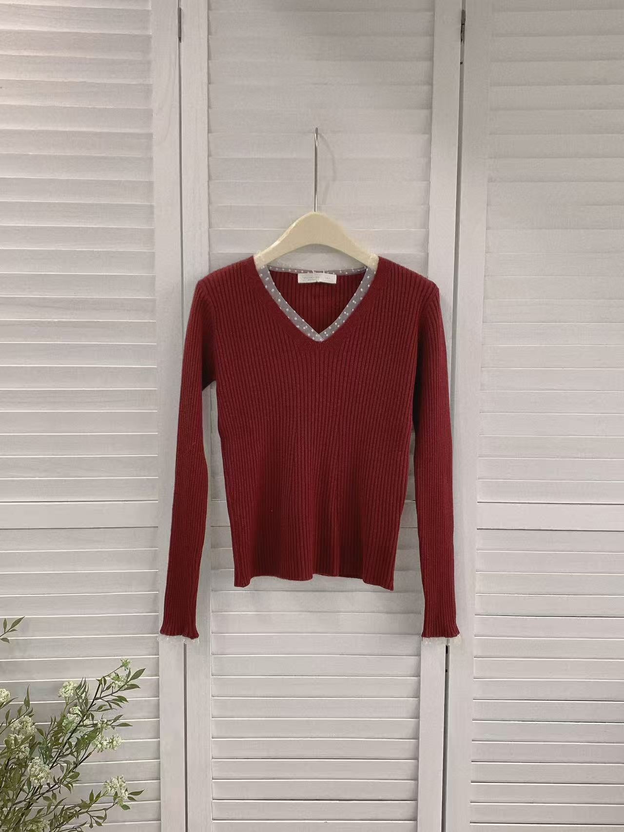 HELLO MILK TEE- 85976 拼接花邊衫