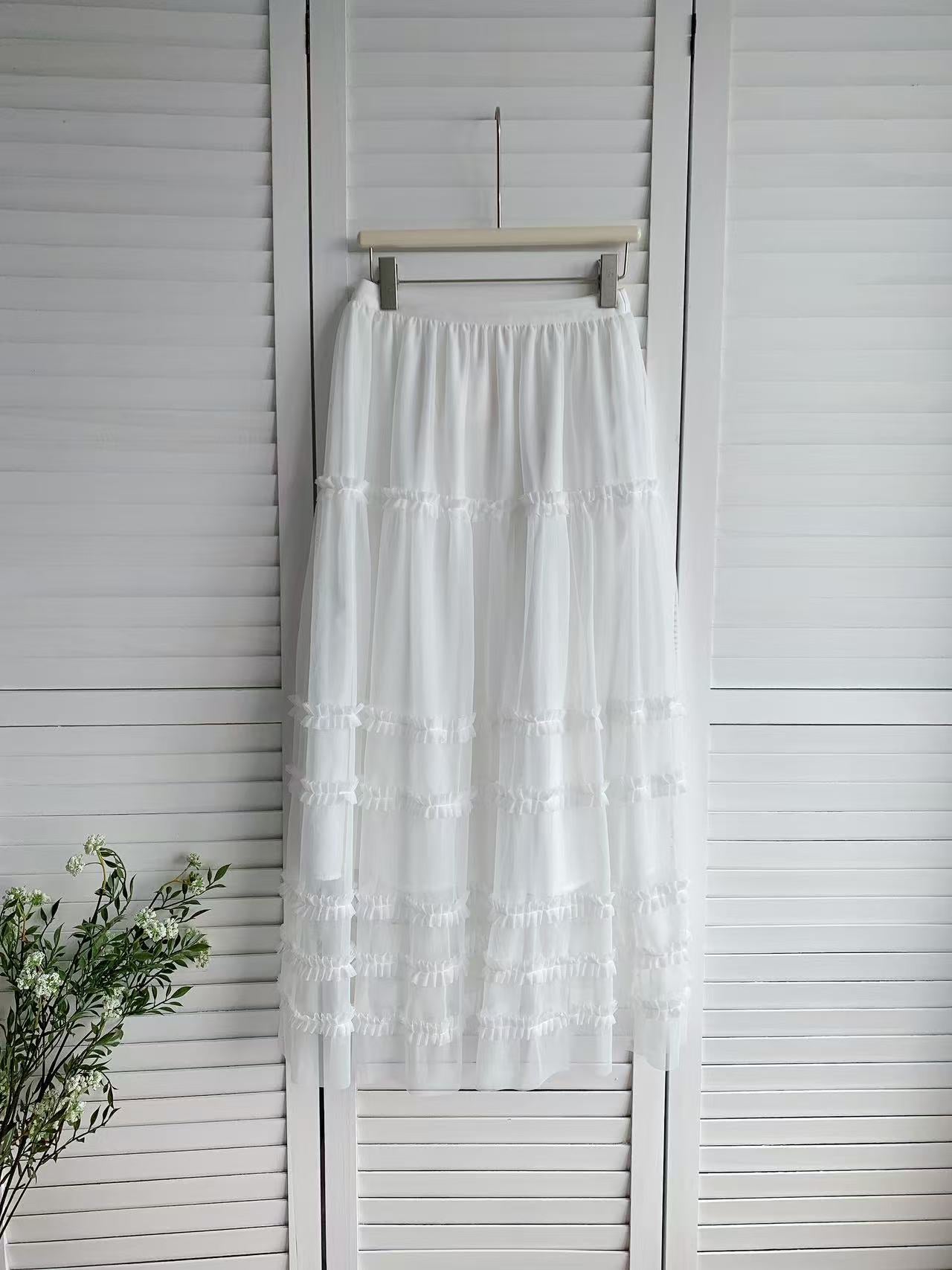 HELLO MILK TEE- 86053 網紗半裙