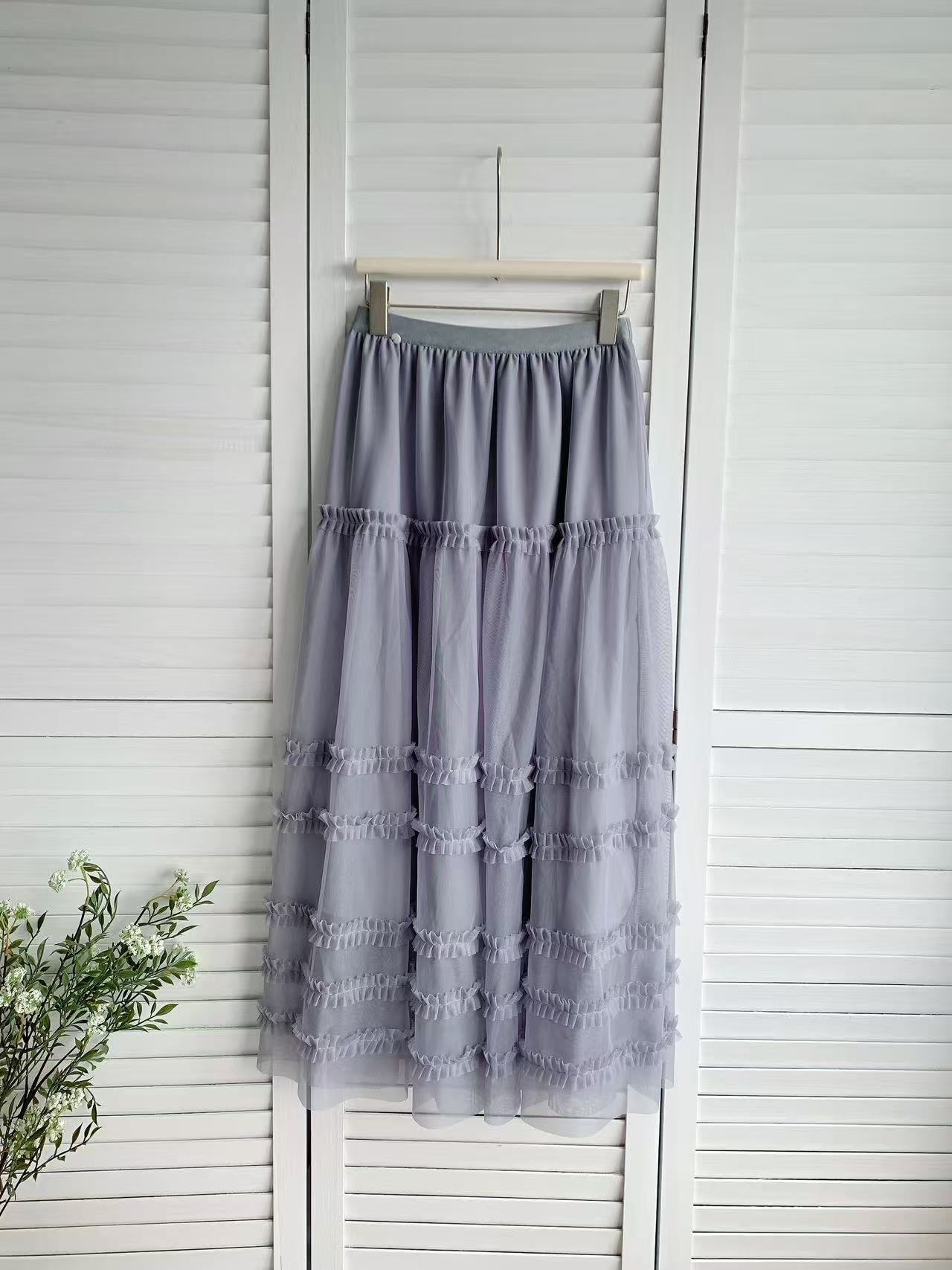 HELLO MILK TEE- 86053 網紗半裙