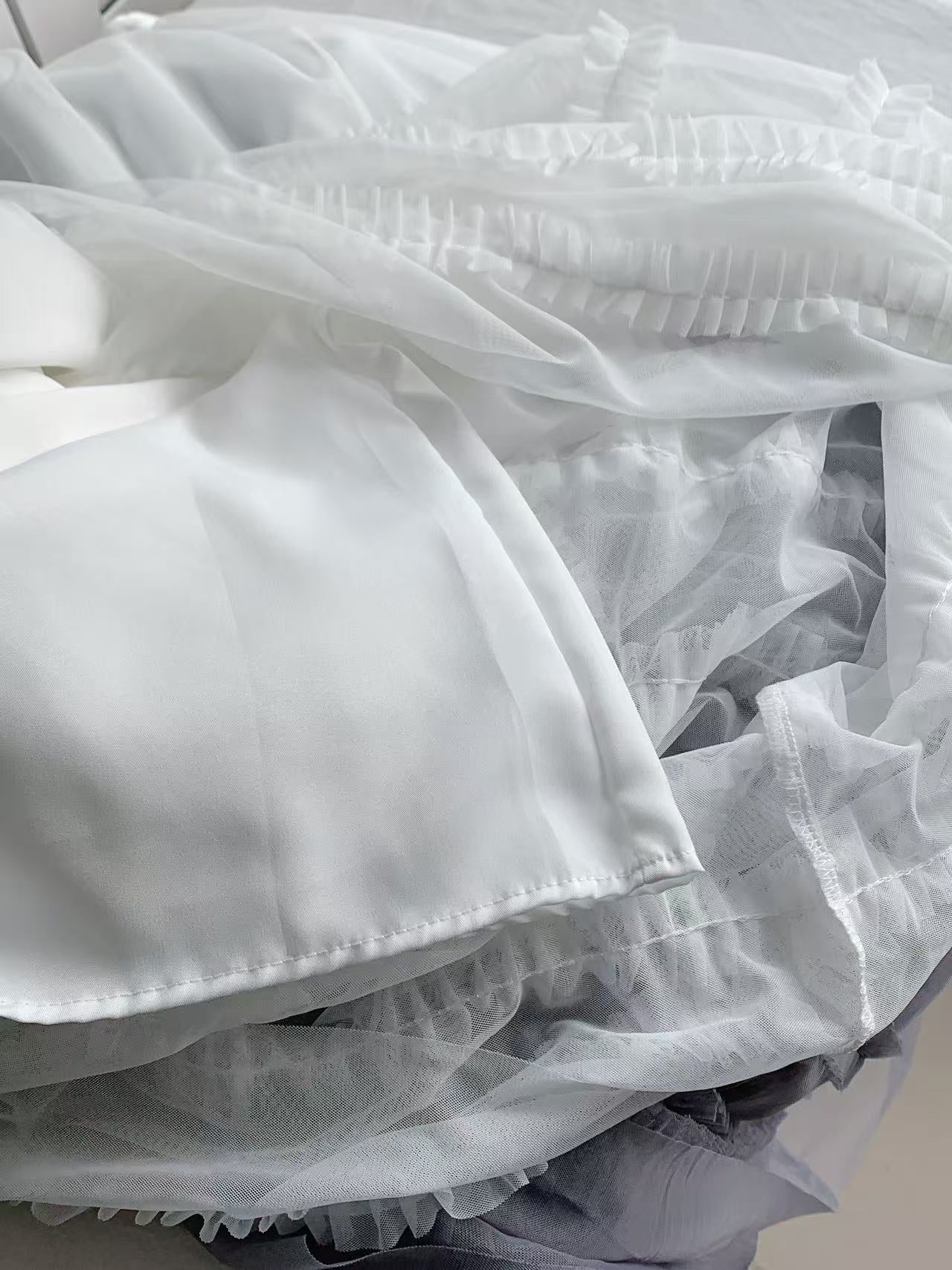 HELLO MILK TEE- 86053 網紗半裙