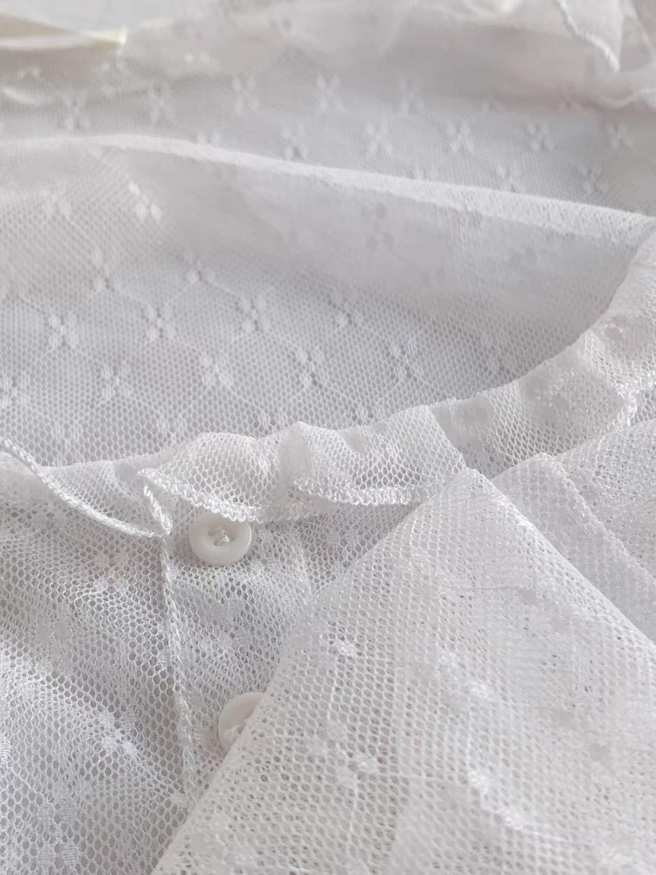 HELLO MILK TEE- 86032 蕾絲打底衫