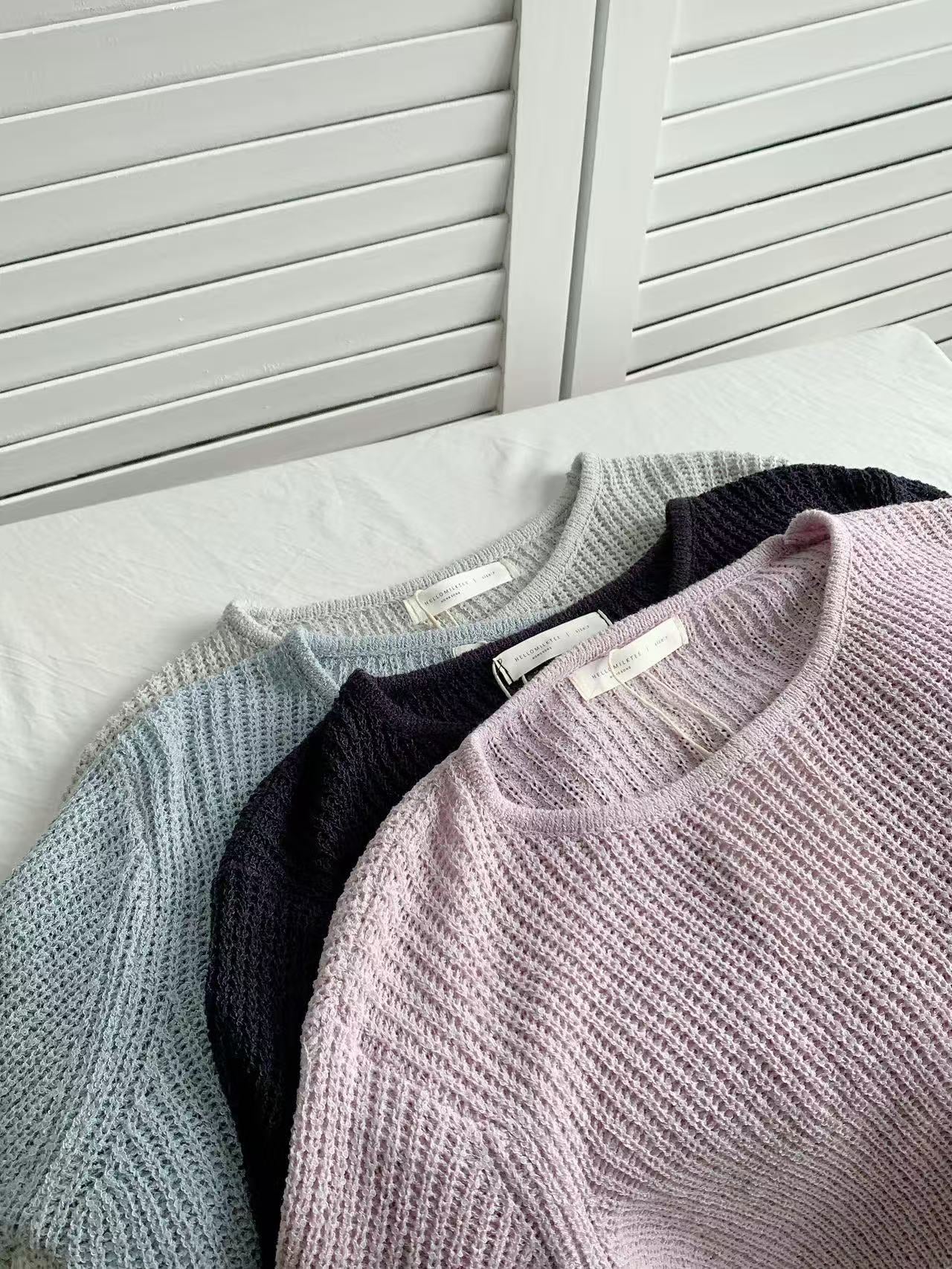 HELLO MILK TEE- 86062 圓領長袖衫