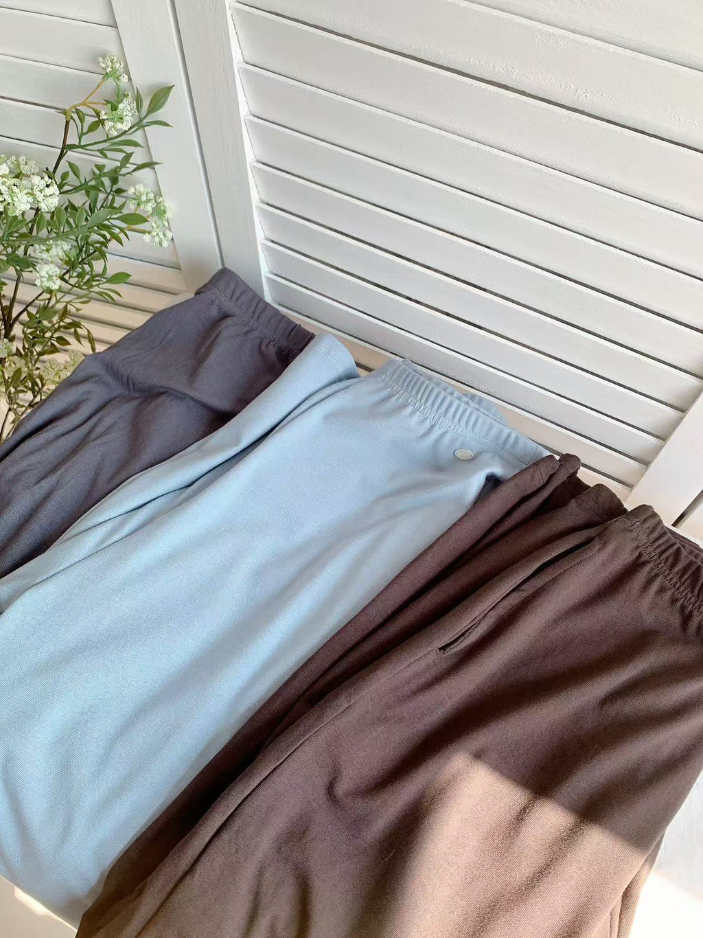 HELLO MILK TEE- 86015 簡約長褲