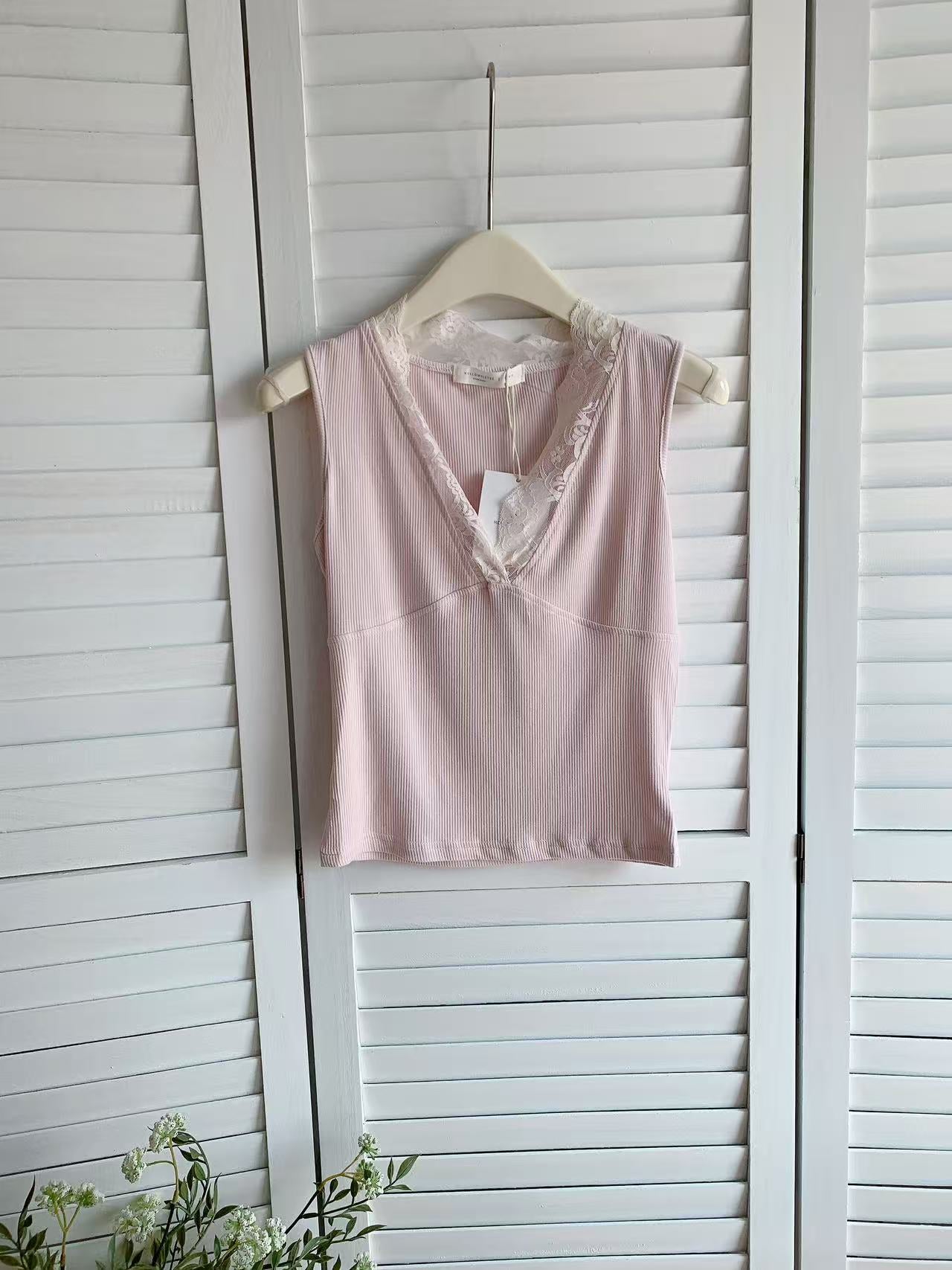 HELLO MILK TEE- 86112 蕾絲背心