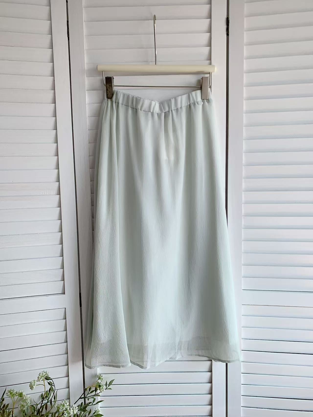 HELLO MILK TEE- 86067 褶皺半裙