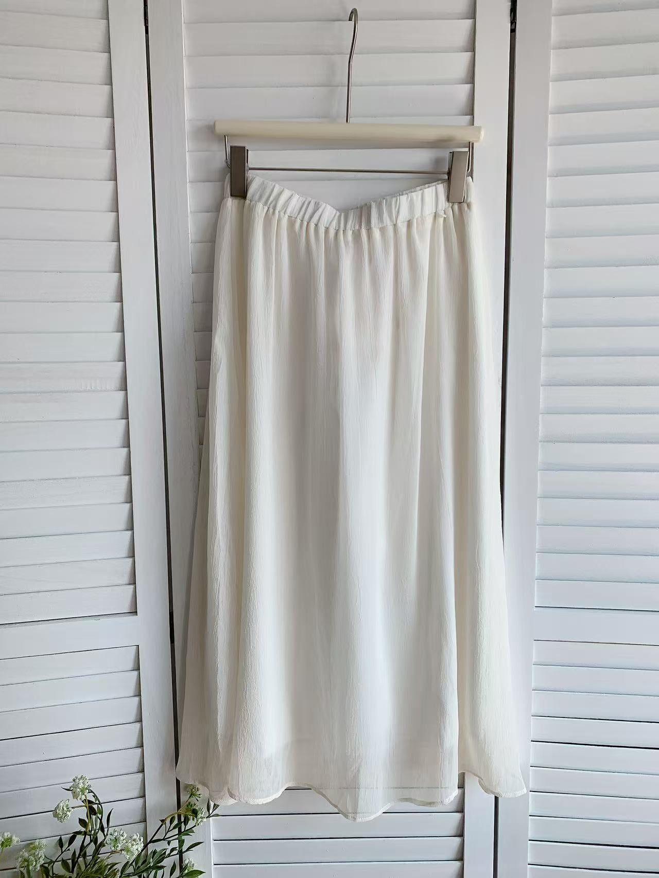 HELLO MILK TEE- 86067 褶皺半裙