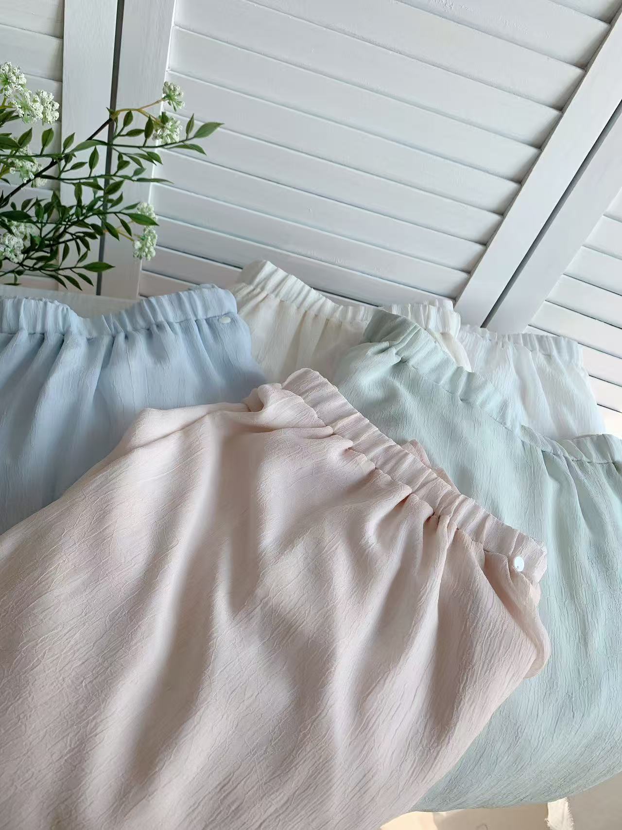 HELLO MILK TEE- 86067 褶皺半裙