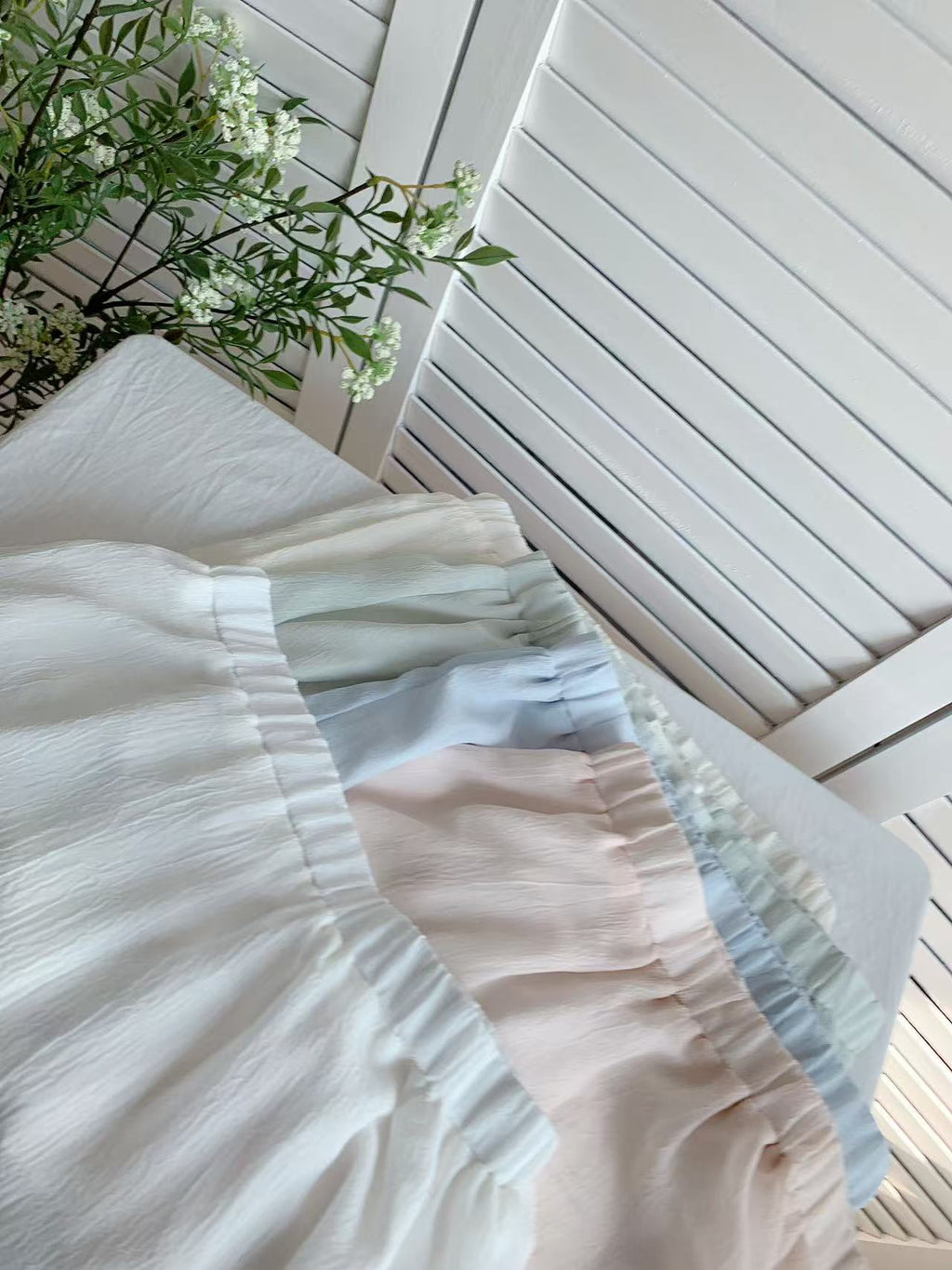 HELLO MILK TEE- 86067 褶皺半裙