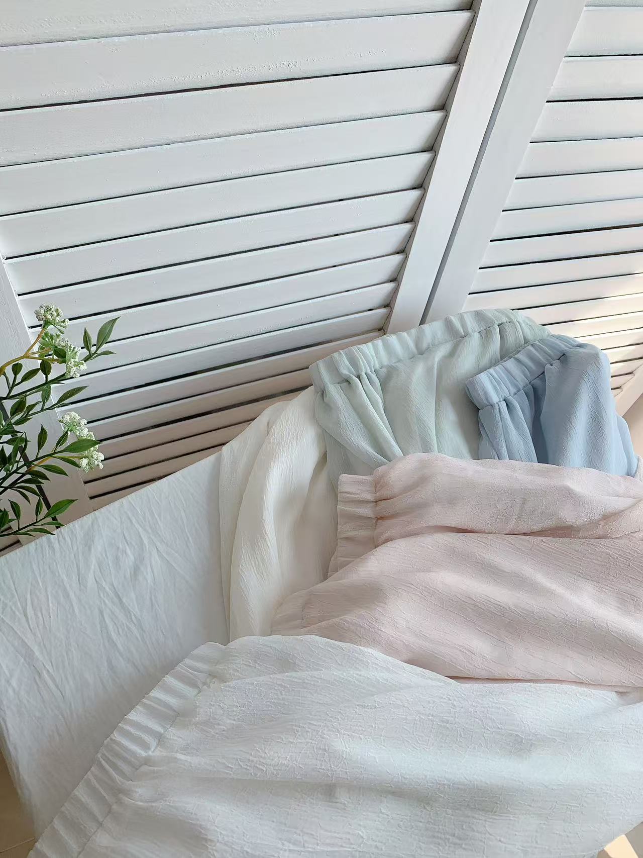 HELLO MILK TEE- 86067 褶皺半裙