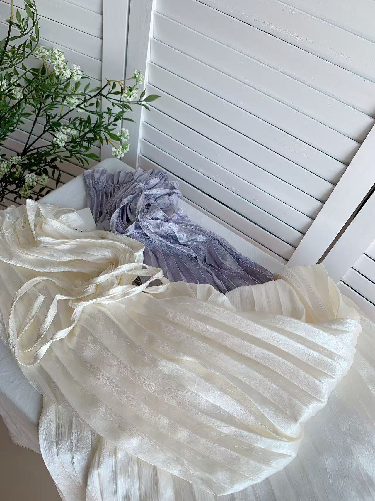 HELLO MILK TEE- 86090 褶皺連裙