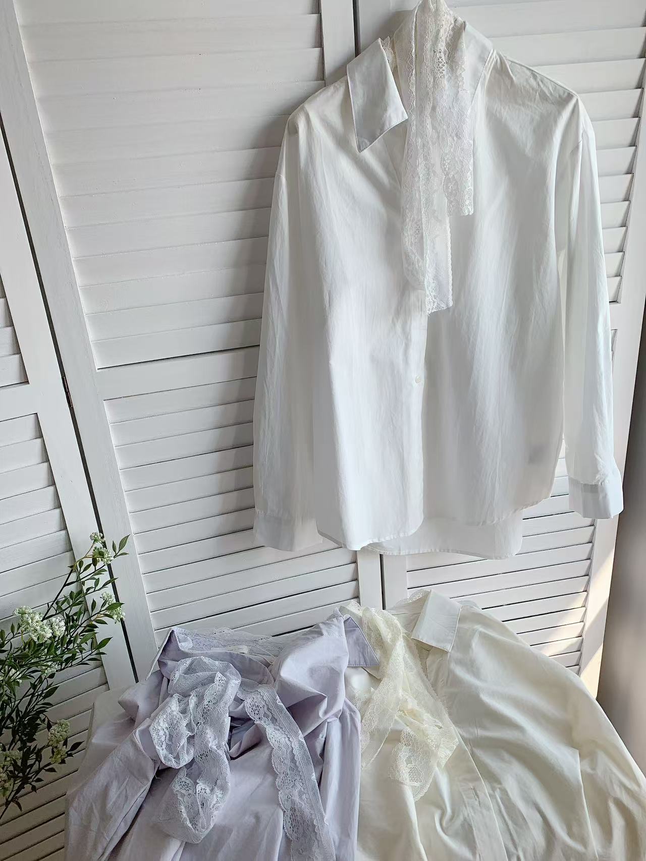 HELLO MILK TEE- 86114 飄帶襯衫