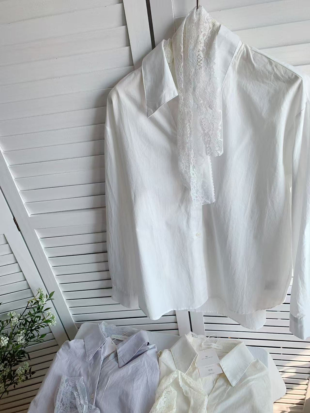 HELLO MILK TEE- 86114 飄帶襯衫