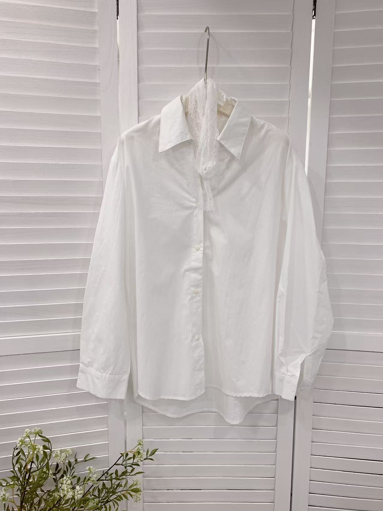 HELLO MILK TEE- 86114 飄帶襯衫