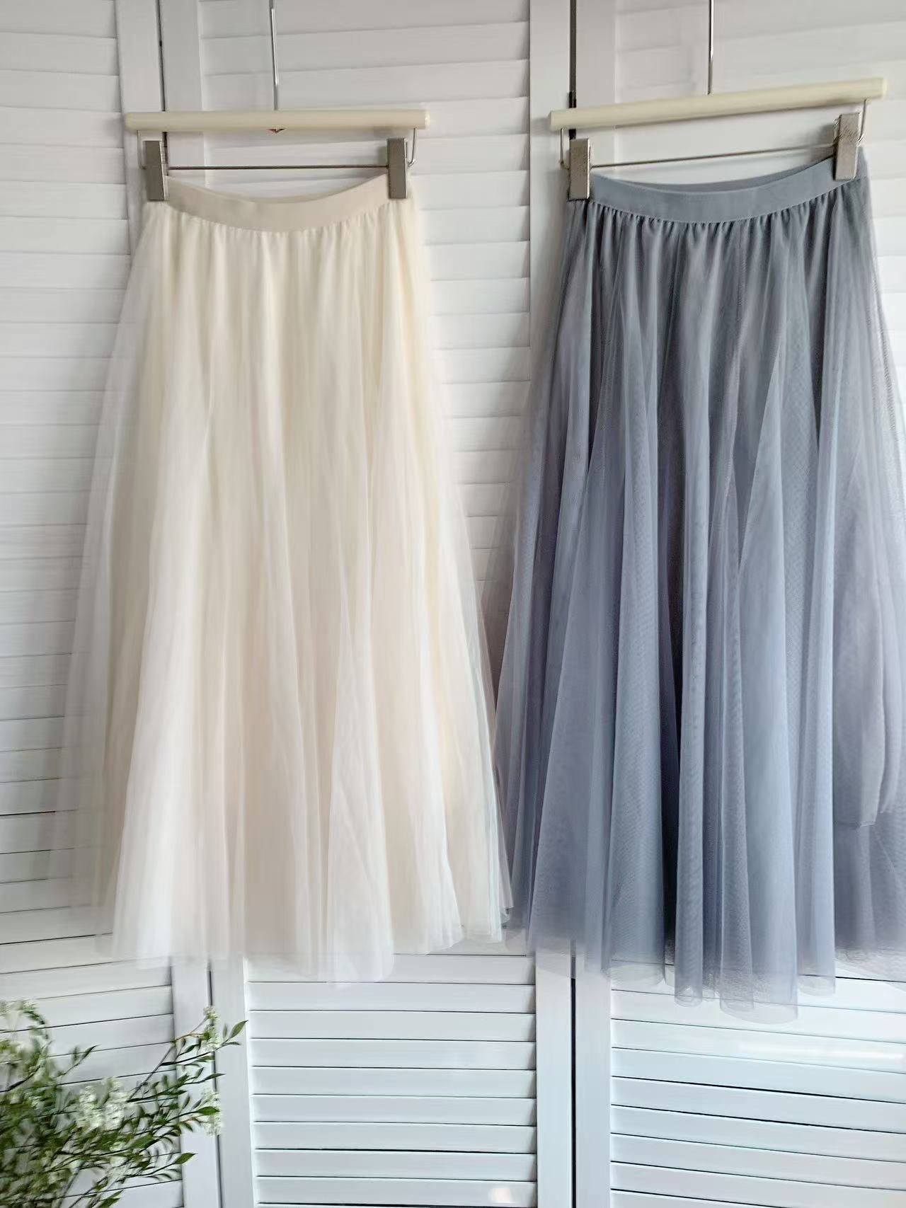 HELLO MILK TEE- 86106 網紗半裙