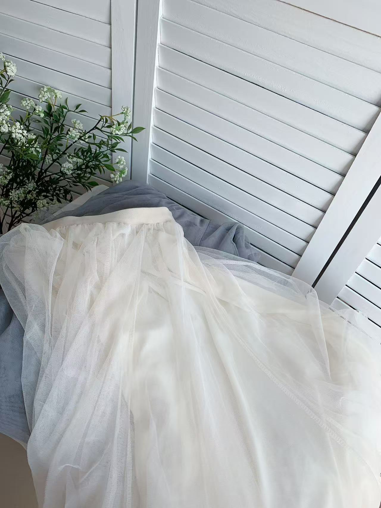 HELLO MILK TEE- 86106 網紗半裙