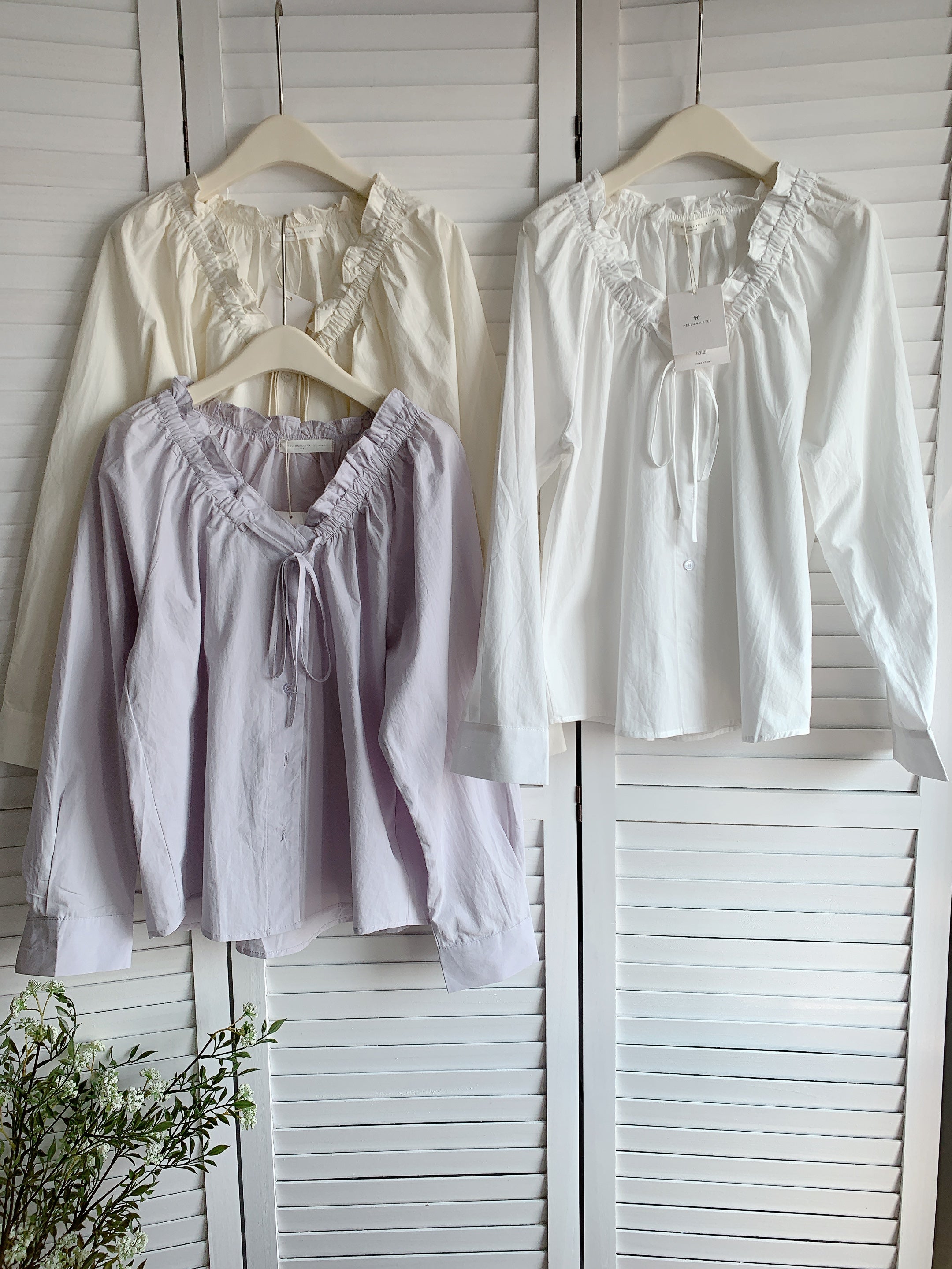 HELLO MILK TEE- 86116 V領小衫