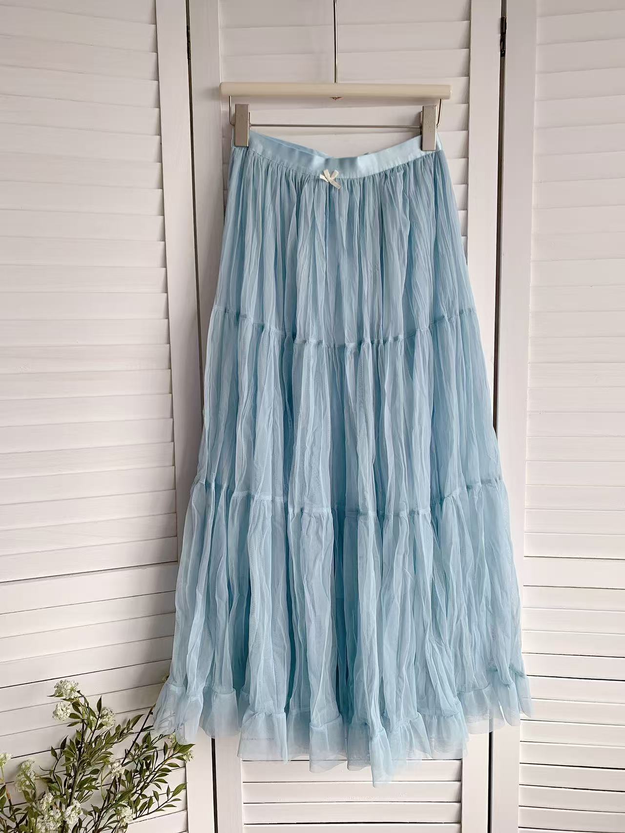 HELLO MILK TEE- 86153 網紗半裙