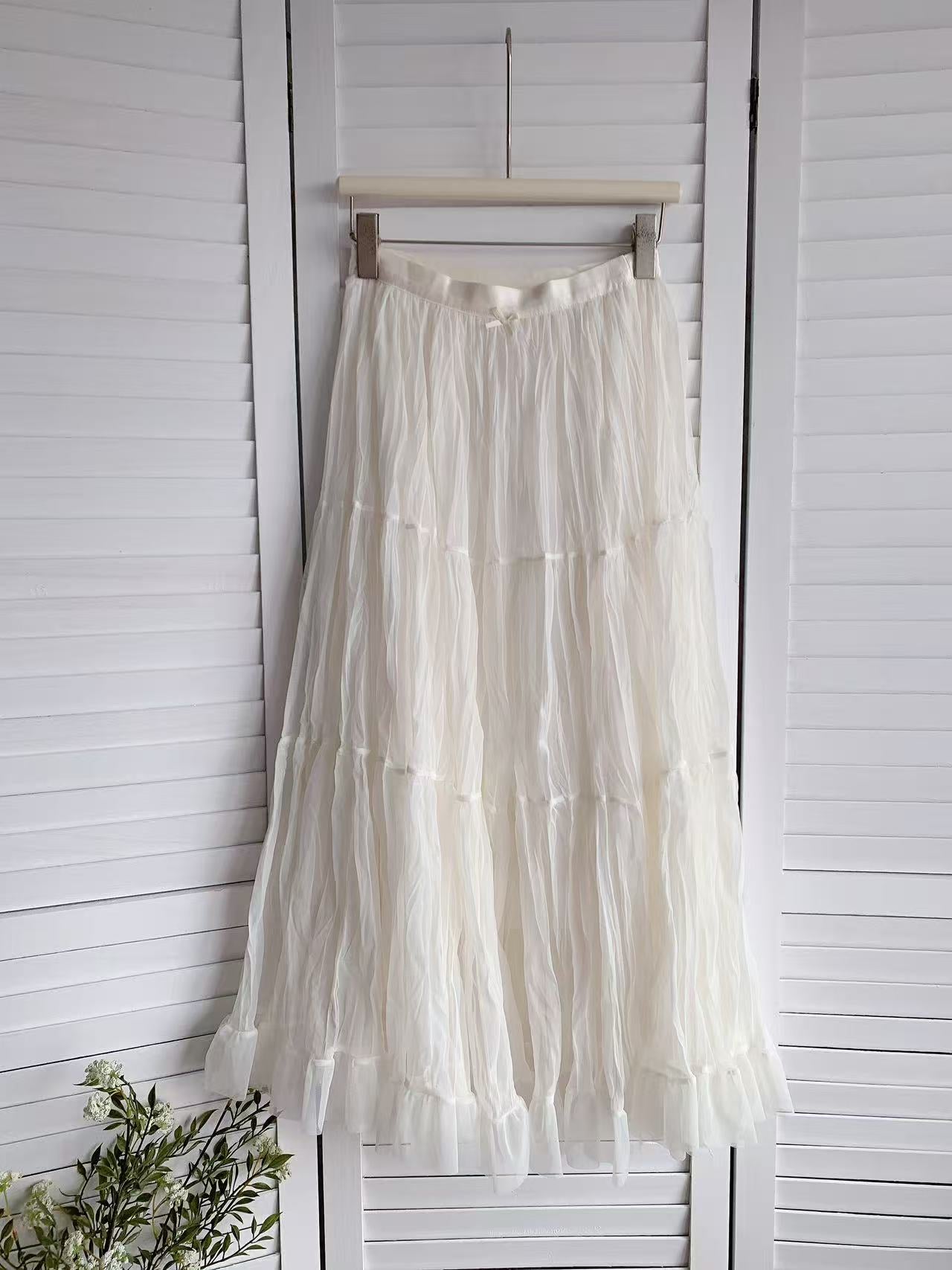 HELLO MILK TEE- 86153 網紗半裙