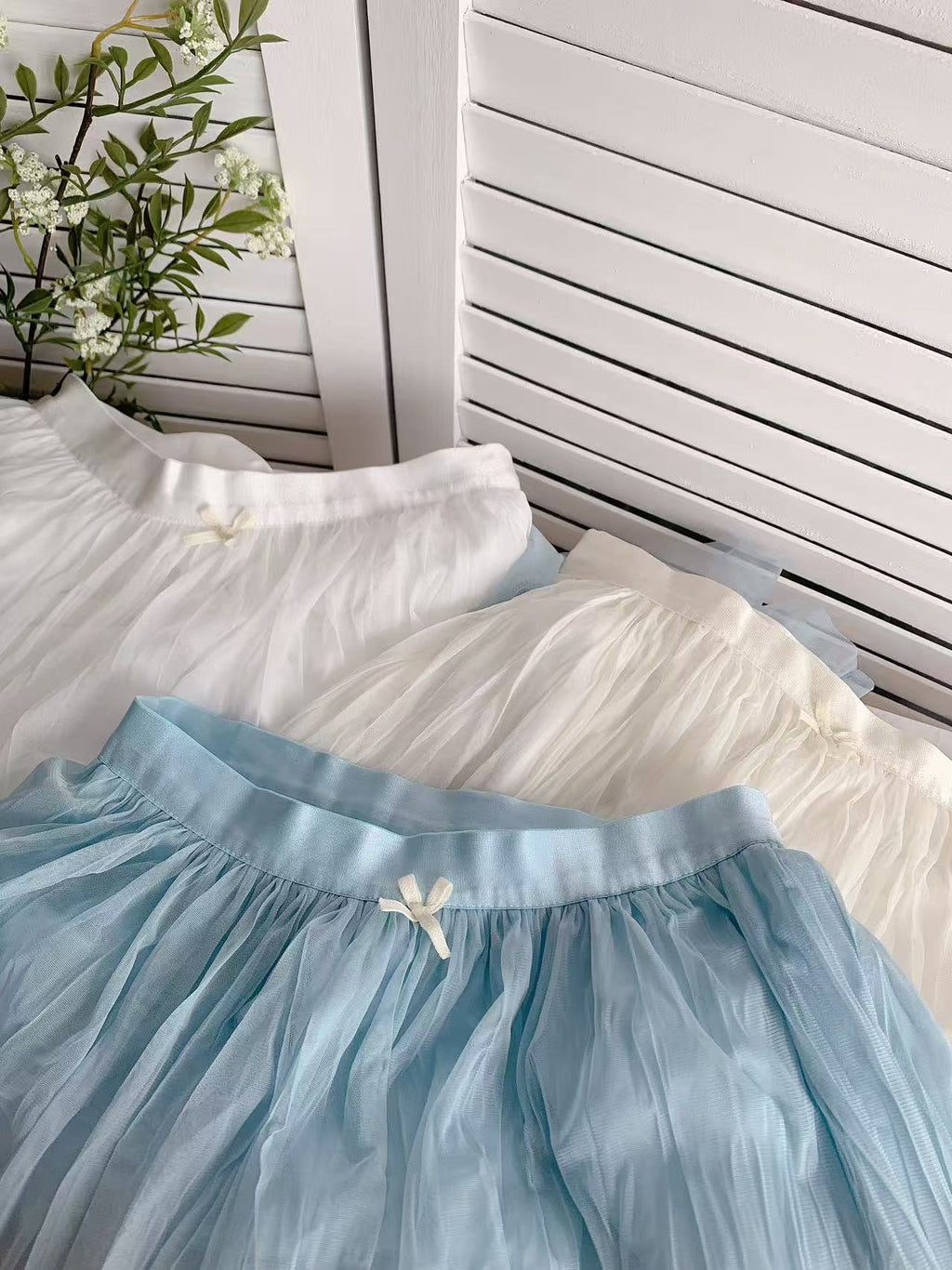 HELLO MILK TEE- 86153 網紗半裙