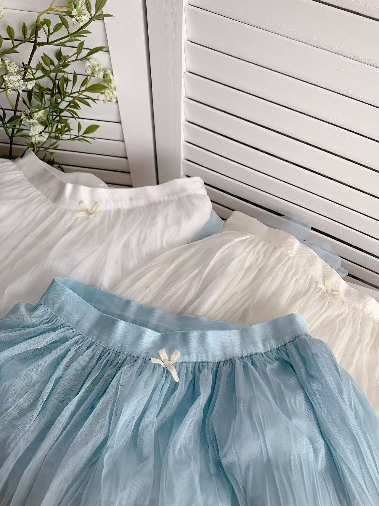 HELLO MILK TEE- 86153 網紗半裙