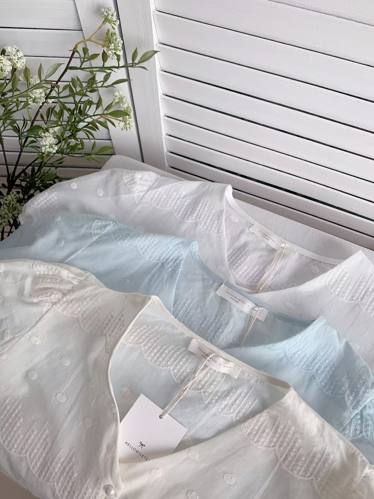 HELLO MILK TEE- 86091 排扣上衣