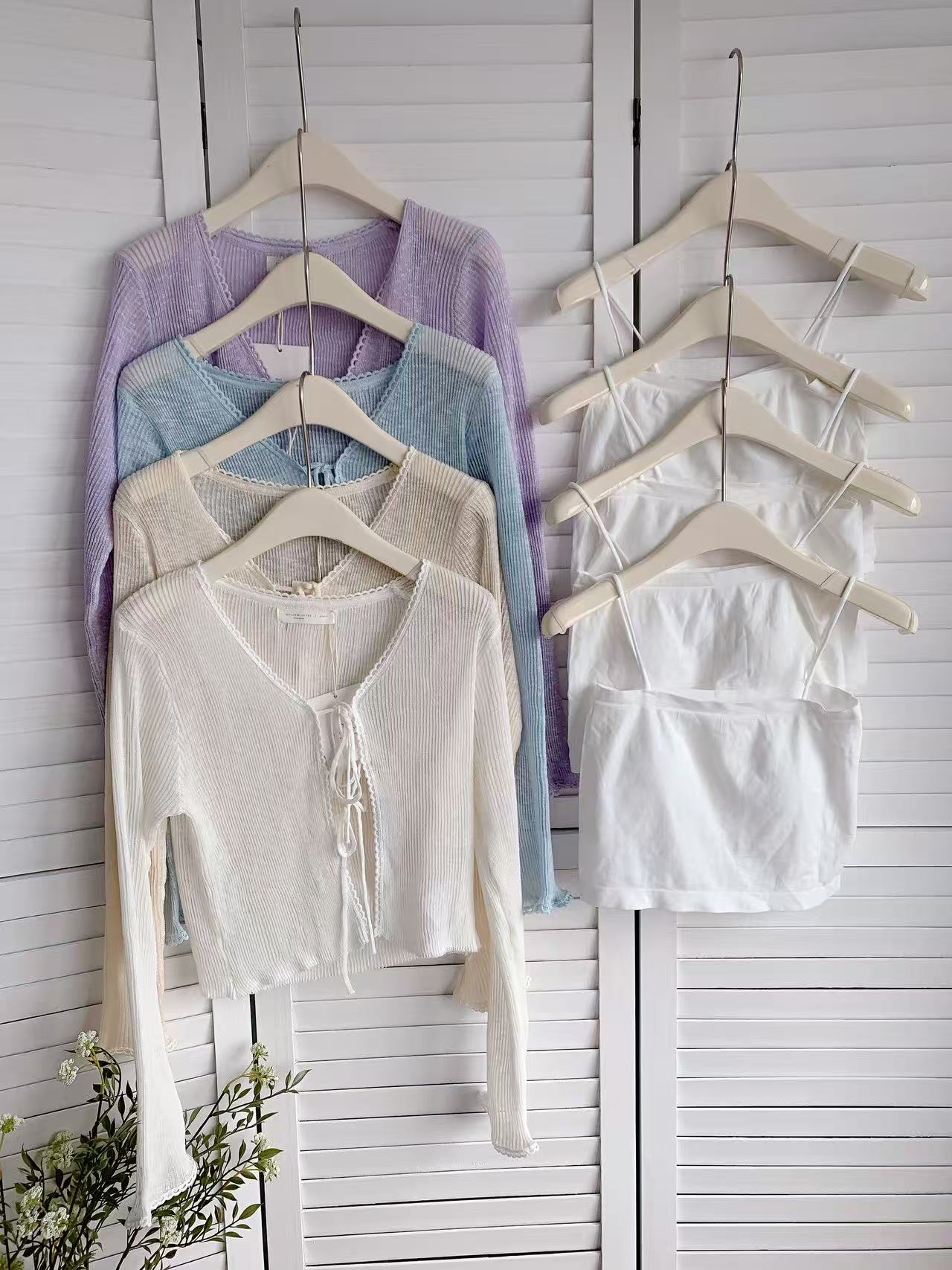 HELLO MILK TEE- 86187 開衫套裝